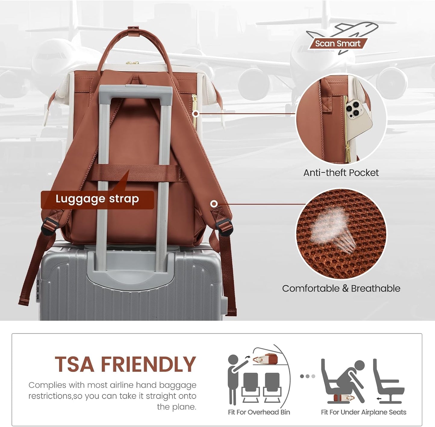 Backpack Women,17 inch Backpack Backpack Backpack LOVEVOOK Leather for Leather Laptop Women,Professional Work Nurse
