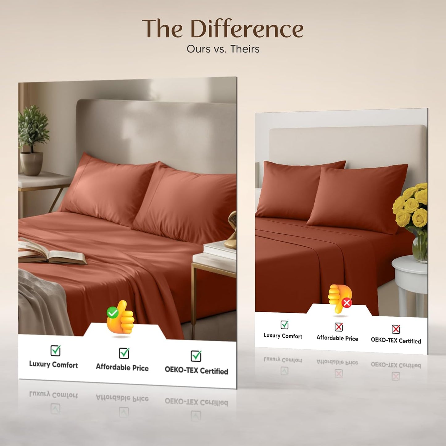 Utopia Bedding California King Sheet Set - Soft, Breathable Microfiber, 4-Piece in Orange | Oeko-Tex Certified
