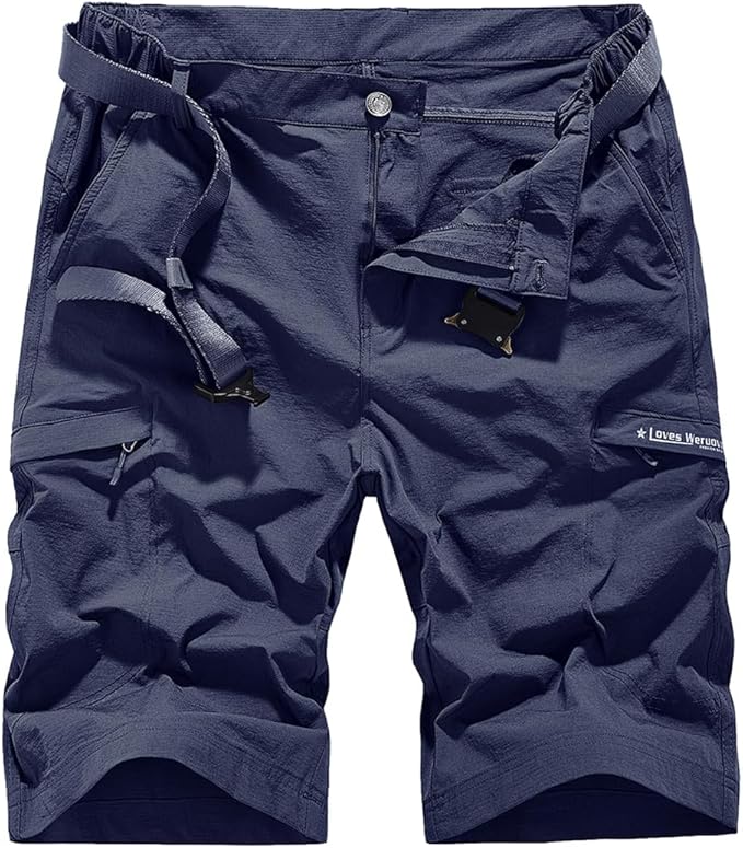 Quick Dry Hiking Shorts Men's Cargo Casual Outdoor 4-Way Stretchy Lightweight Summer Short with Multi Pockets 30-46 (No Belt)