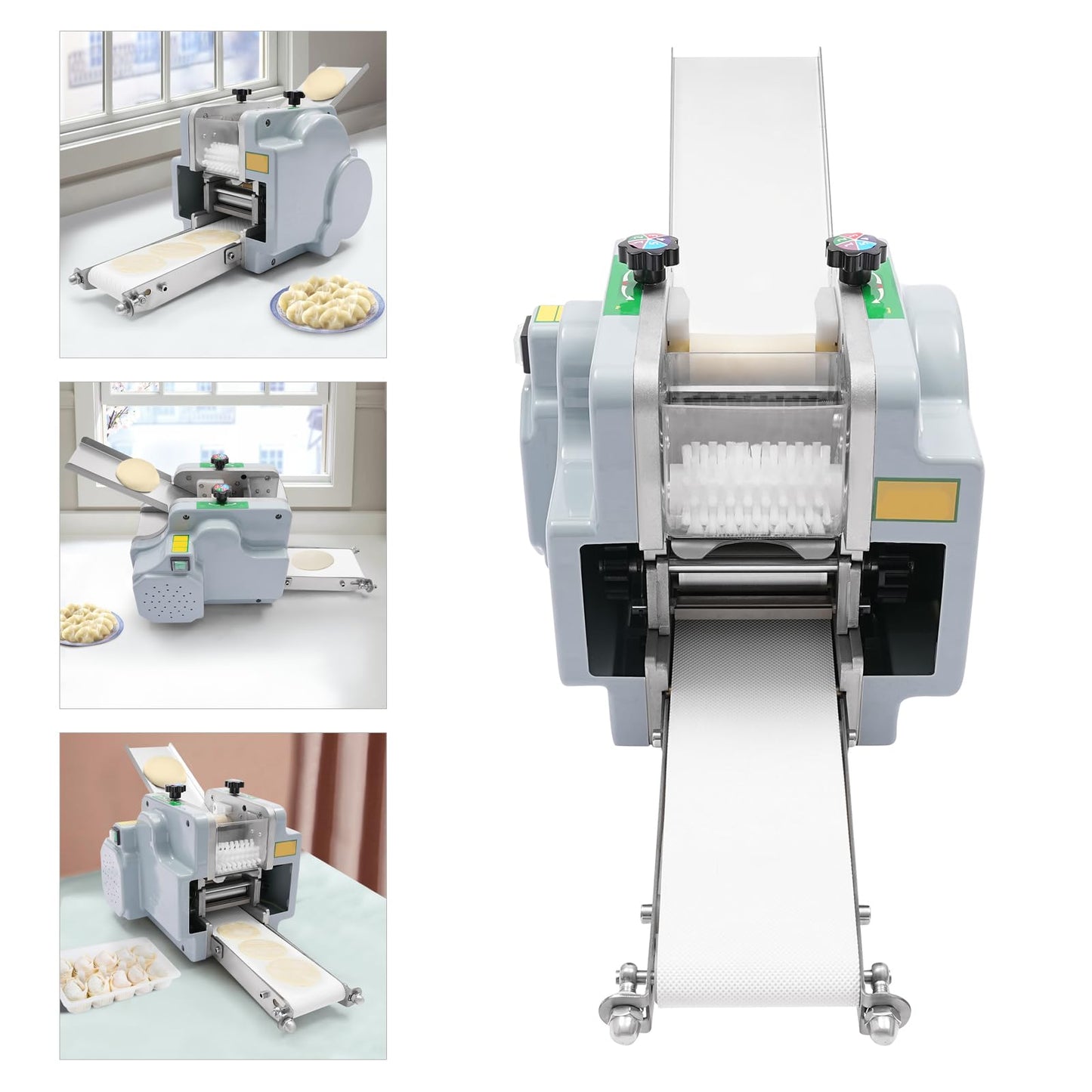 CRYBY Dumpling Wrapper Maker, 140W Automatic Dumpling Skin Processing Machine 5 Levels Dough Wrapper with Mold, Commercial Dumpling Wrapper Roller Machine Pastry Sheet Presser Chaos Skin Machine