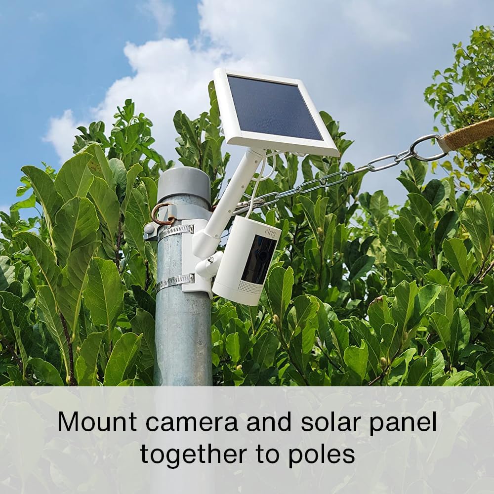 2-in-1 1/4"-20 Holicfun Pole Mount for Ring, Arlo, and Cameras & Solar Panels with Screw Hole - Black