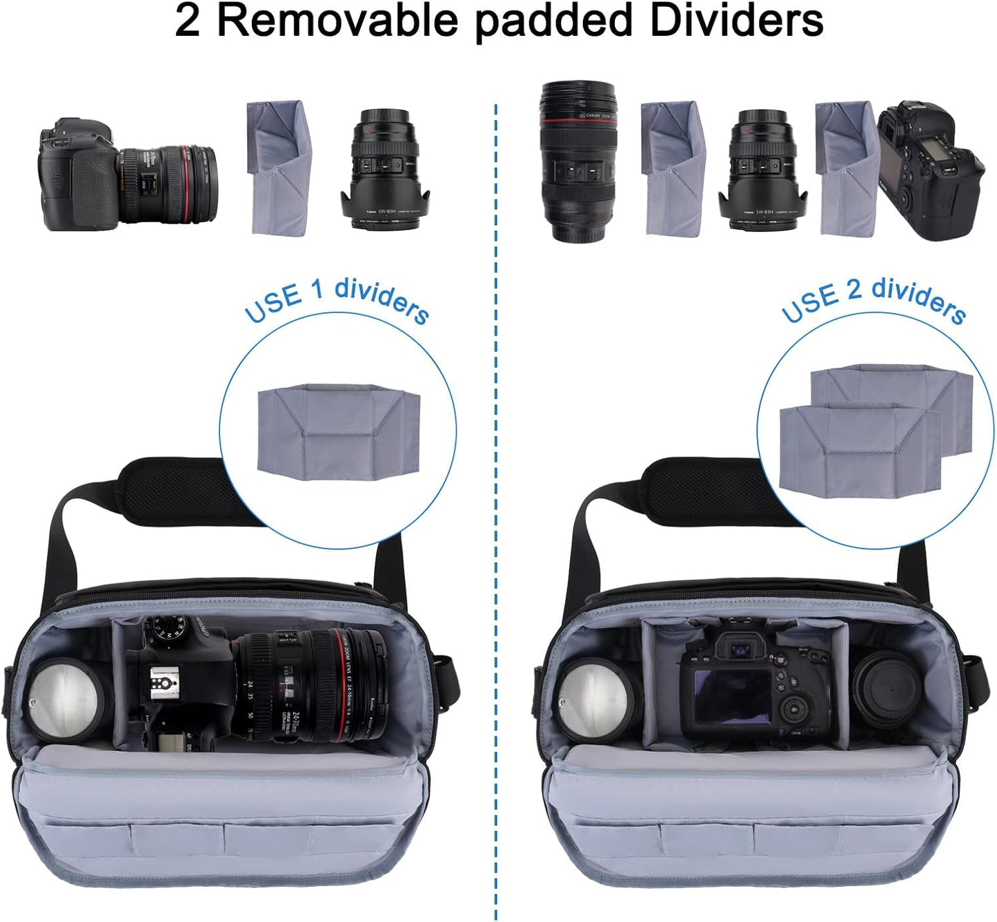 MOSISO Camera Bag, Photography Shoulder Messenger Bag for DSLR/SLR/Mirrorless Cameras, Waterproof Crossbody Camera Case