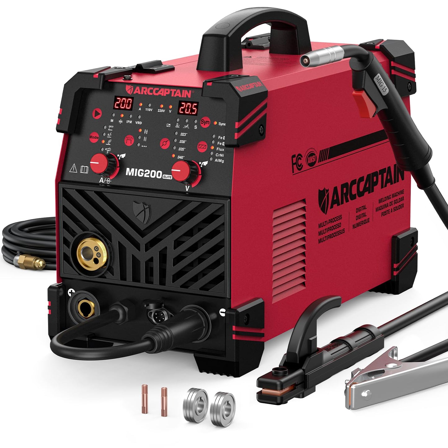 ARCCAPTAIN MIG Welder 200A with .035" E71T-GS Flux Core Welding Wire