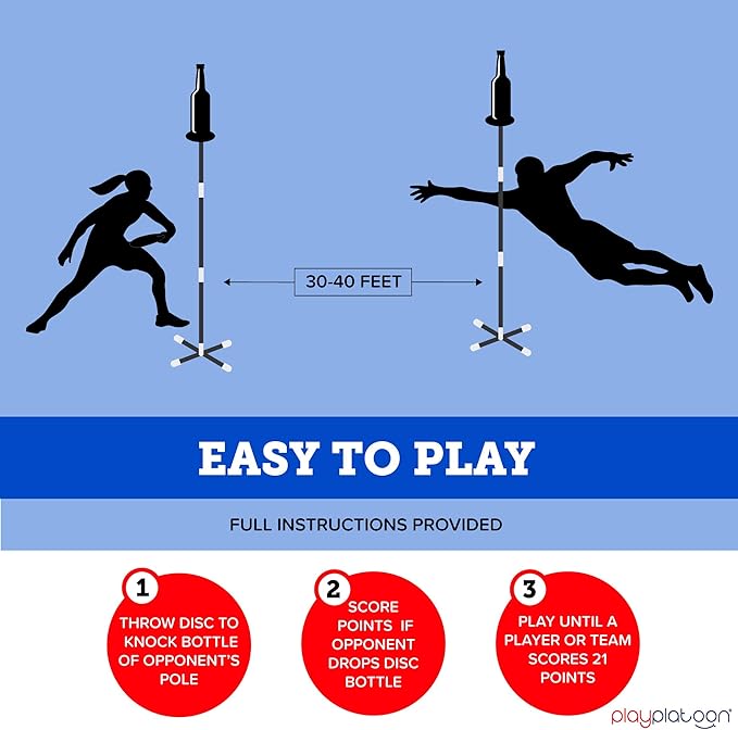 Play Platoon Bottle Jam Flying Disc Game for Teens & Adults to Play Outdoors - Yard Set Tailgate Party Game for Backyard and Beach