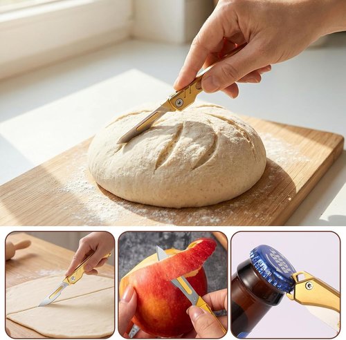Bread Lame - Sourdough Scoring Tool with 10 Razor Blades & Protective Cover | Portable Baking Kit