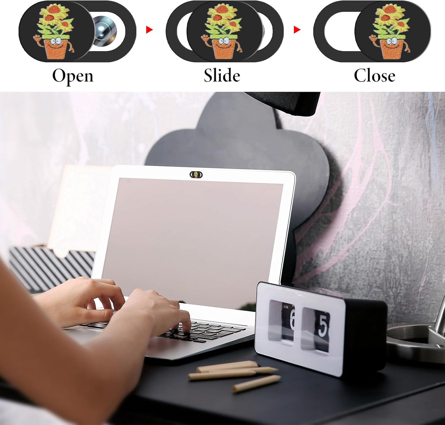 Fyntave 7 Pcs Laptop Camera Cover Slide, Webcam Cover Slide, Ultra-Thin Camera Privacy Covers Web Cam Privacy Blocker