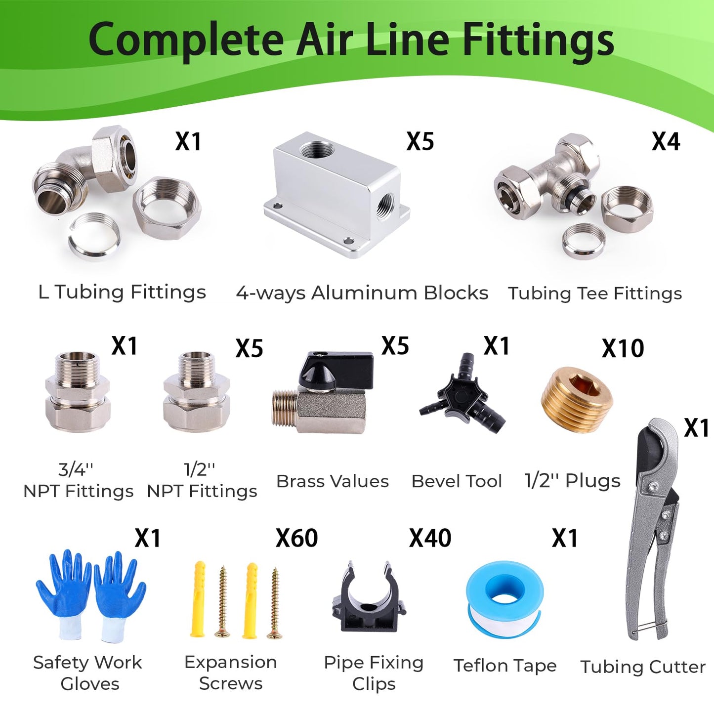 Shop Air Line Kit 3/4" × 200'&300' HDPE-Aluminum-HDPE Air Tubing, Compressed Air Line Kit for Air Compressor Accessories, Leak Proof& Easy to Install Air Compressor Kit