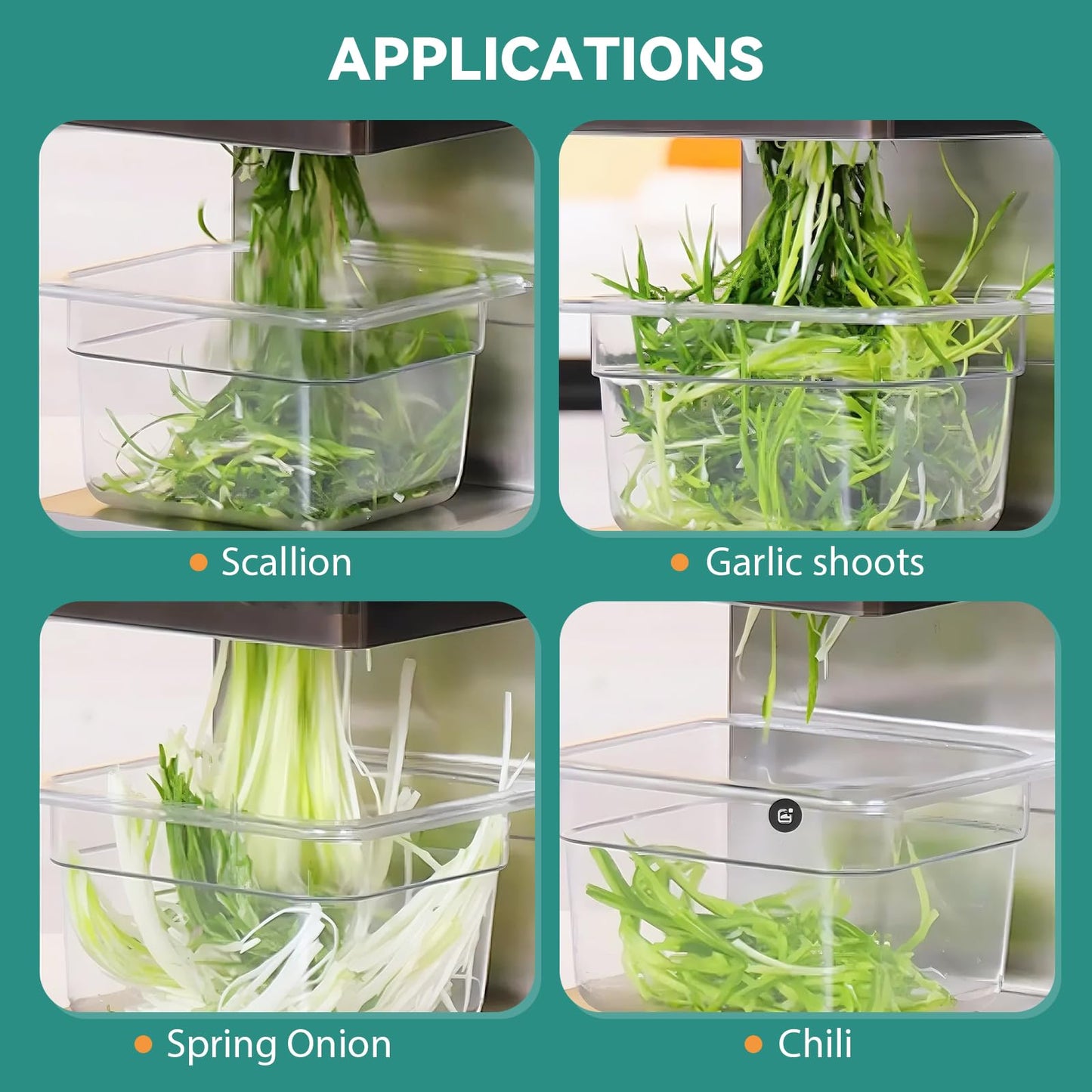 Newhai Commecial 2.3mm Spring Onion Shredder, Electric Scallion Shallot Vegetable Shredder 110volt for Chili Green Beans Garlic Shoots Celery Home & Restaurant