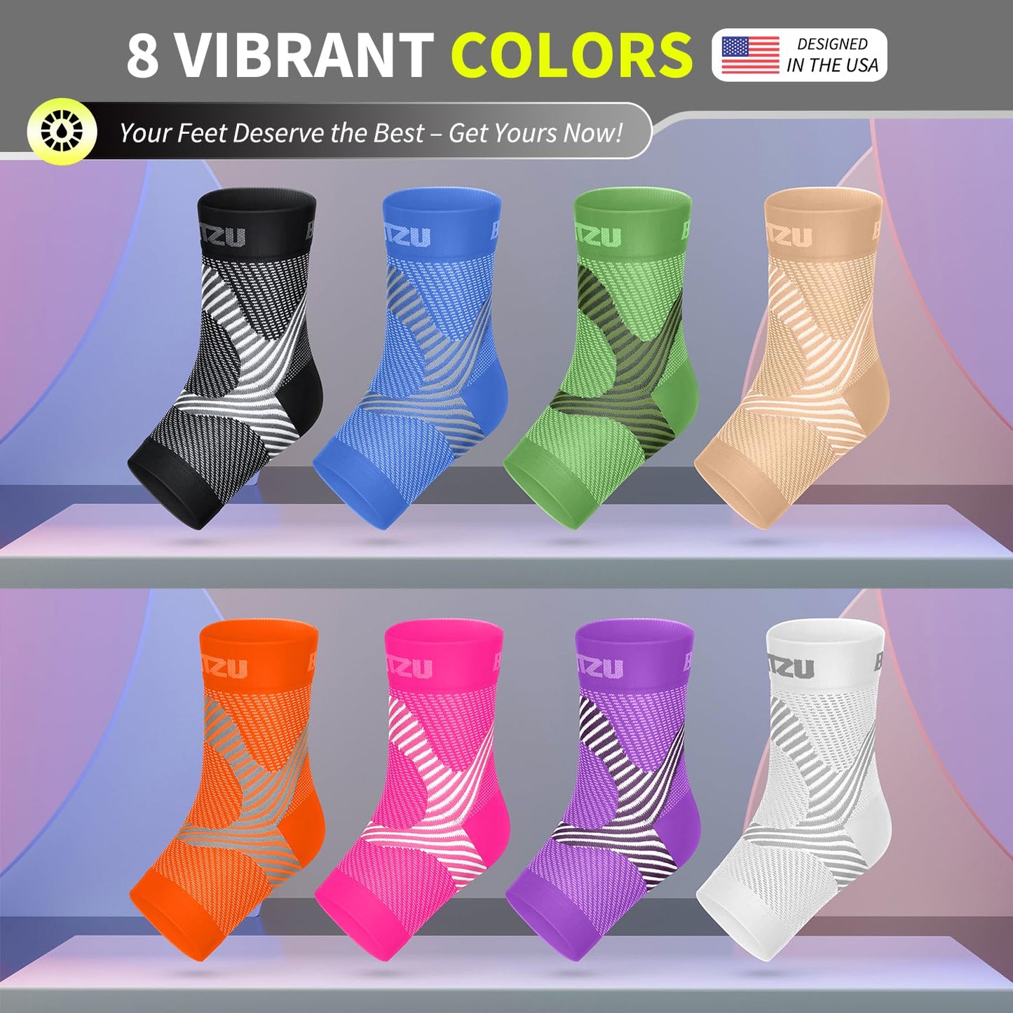 Compression Socks for Plantar Fasciitis, Achilles Tendonitis, Arthritis Relief, Ankle Brace Compression Sleeve with Foot Arch Support, Ankle Wrap for Women, Men, Swelling & Heel Pain Black L-XL
