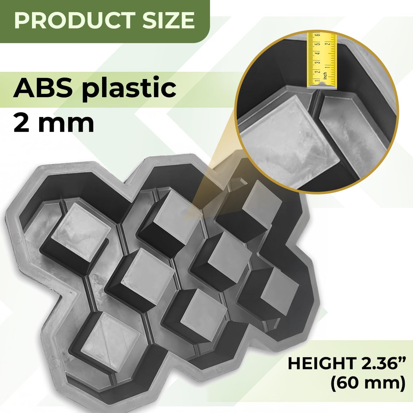 BETONEX Concrete Grass Pavers Breeze Block Paving Bricks Mold ABS 4mm Parking - Plastic Mold for Concrete Paving Cement - Pathmaker Form