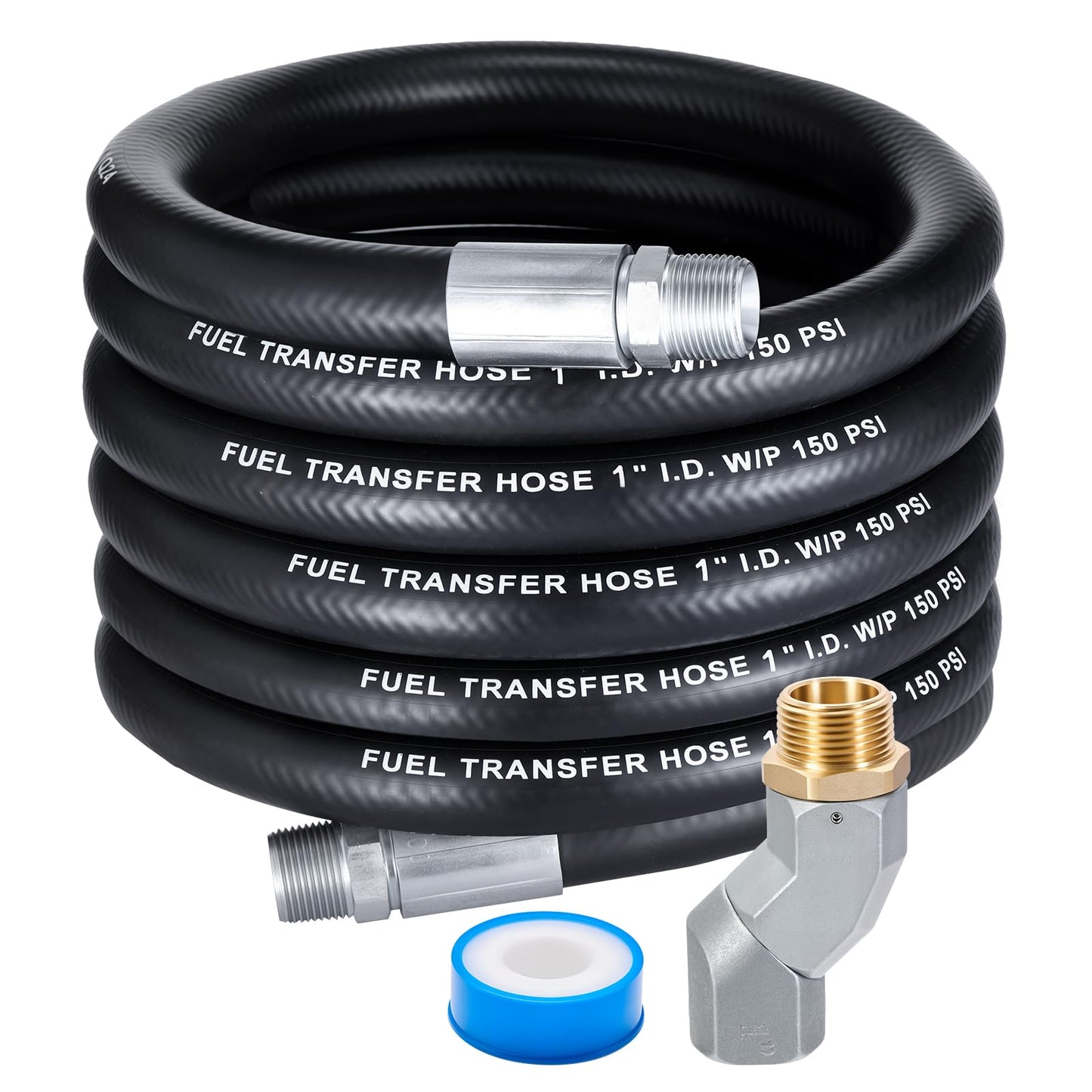 EVIL ENERGY 1" Fuel Transfer Hose Kit 20FT,Farm Fuel Hose With 1PC 1" NPT Transfer Swivel for Dispensing Diesel Gasoline Kerosene Biodiesel