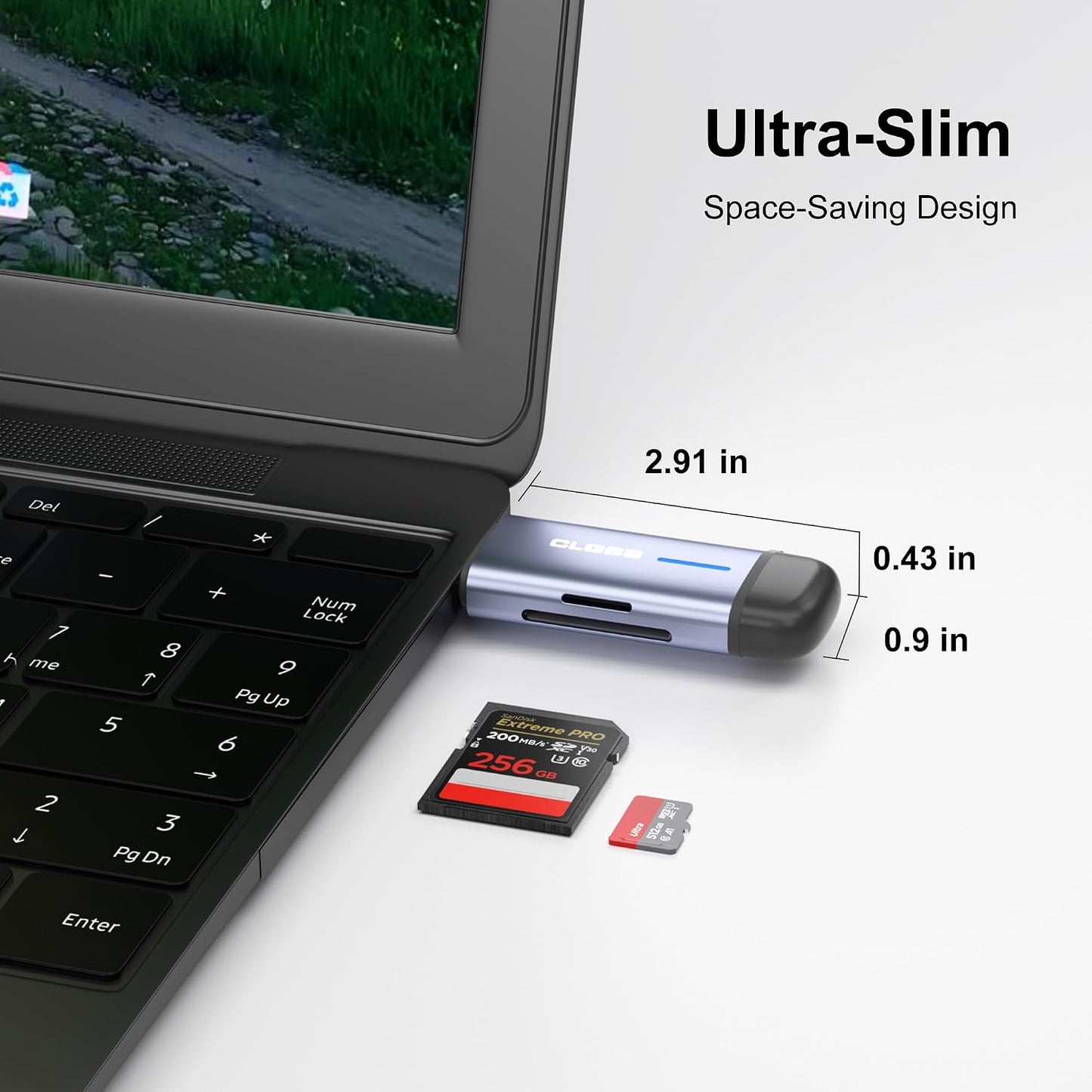 Closs 3.0 5Gbps 2-in-1 SD/SDHC/SDXC/MMC/UHS-I, 16/15, USB SD Card Reader, Type-C & USB-A Dual Slot Memory Card Reader