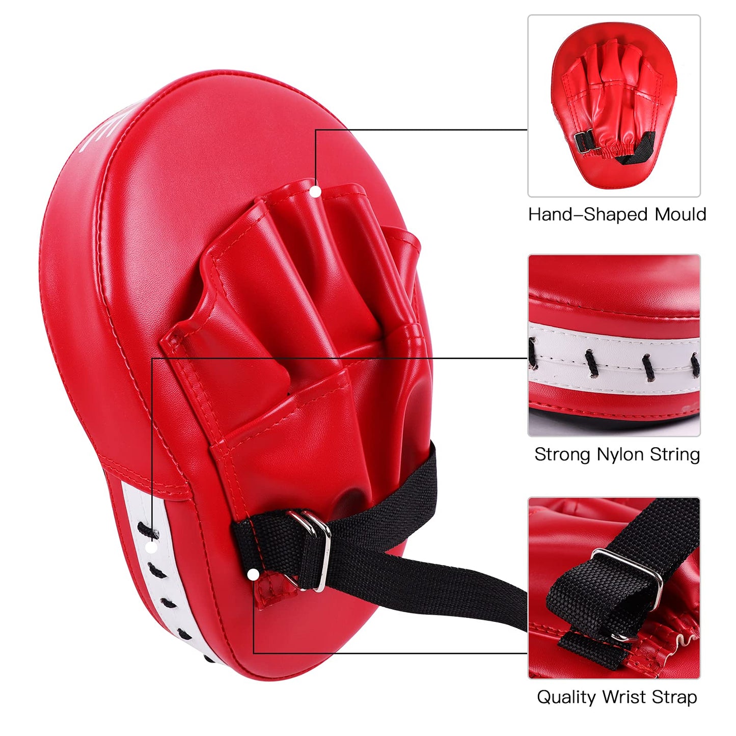 SEISSO 2 Pcs Taekwondo Kickboxing Pads + 2 Pcs Punching Mitts for Karate Training Target Thai Pads Punching Kit Kick Punch Pad Kicking Strike Shield MMA Martial Art for Men Women Gym