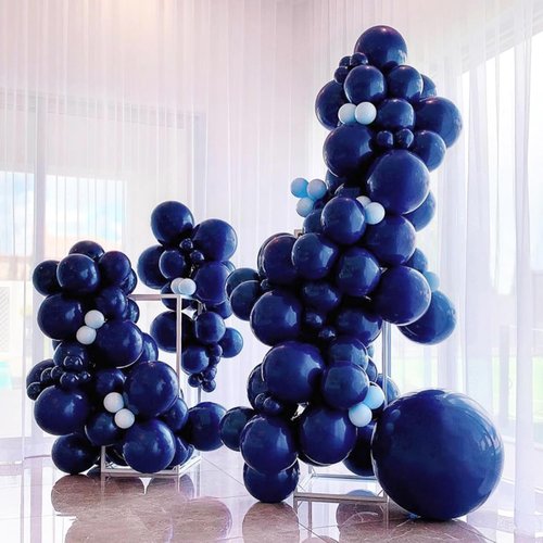 Navy Blue Balloons - 100 Pack 12-Inch Round Helium Balloons for Graduation & Birthday Decor