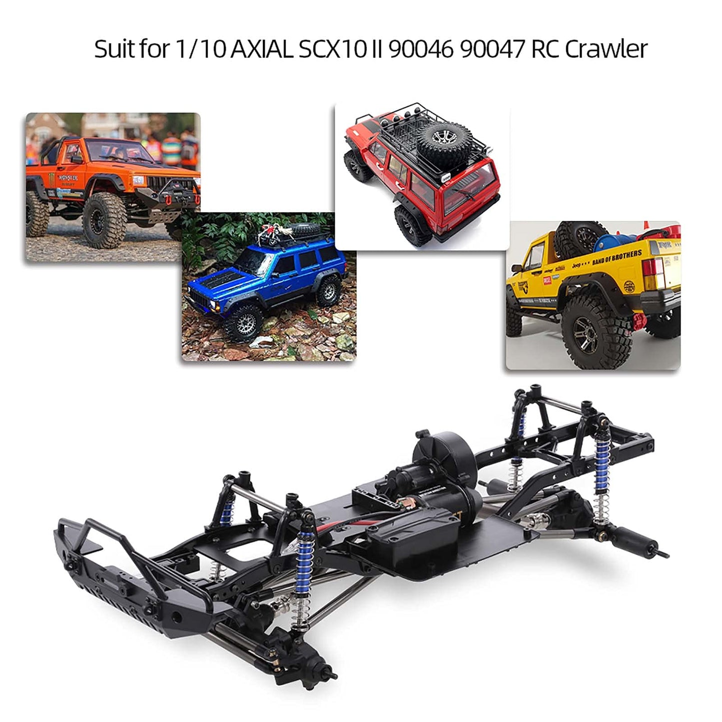 SHUAIGUO 313mm Wheelbase Chassis Frame for 1/10 AXIAL SCX10 II 90046 90047 RC Crawler Climbing Car DIY