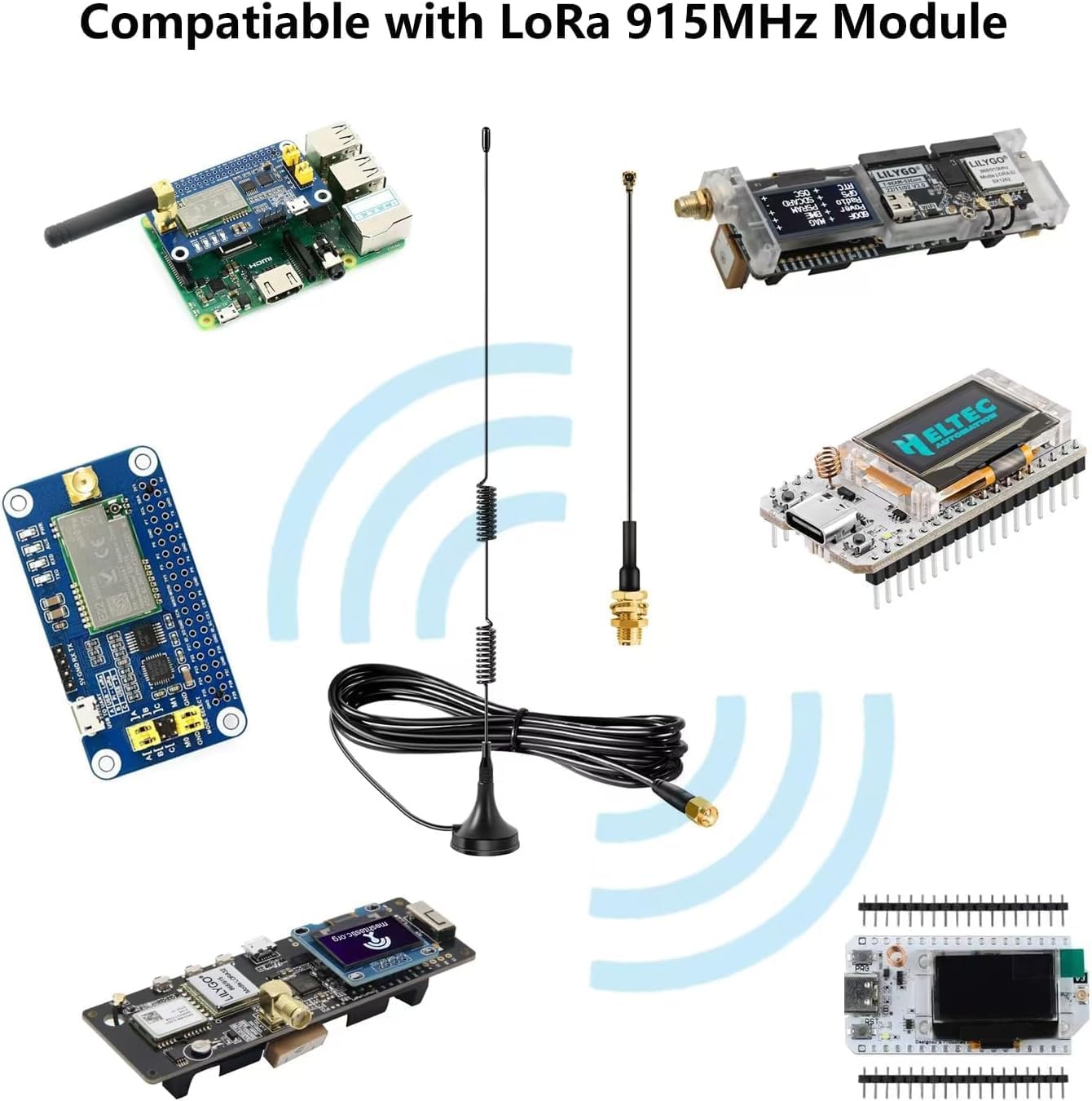 slinkdsco 915MHz ESP32 V3 915MHz 10cm (2 Sets), Meshtastic Long Range Lora Enhanced Magnetic Base Antenna with SMA Male