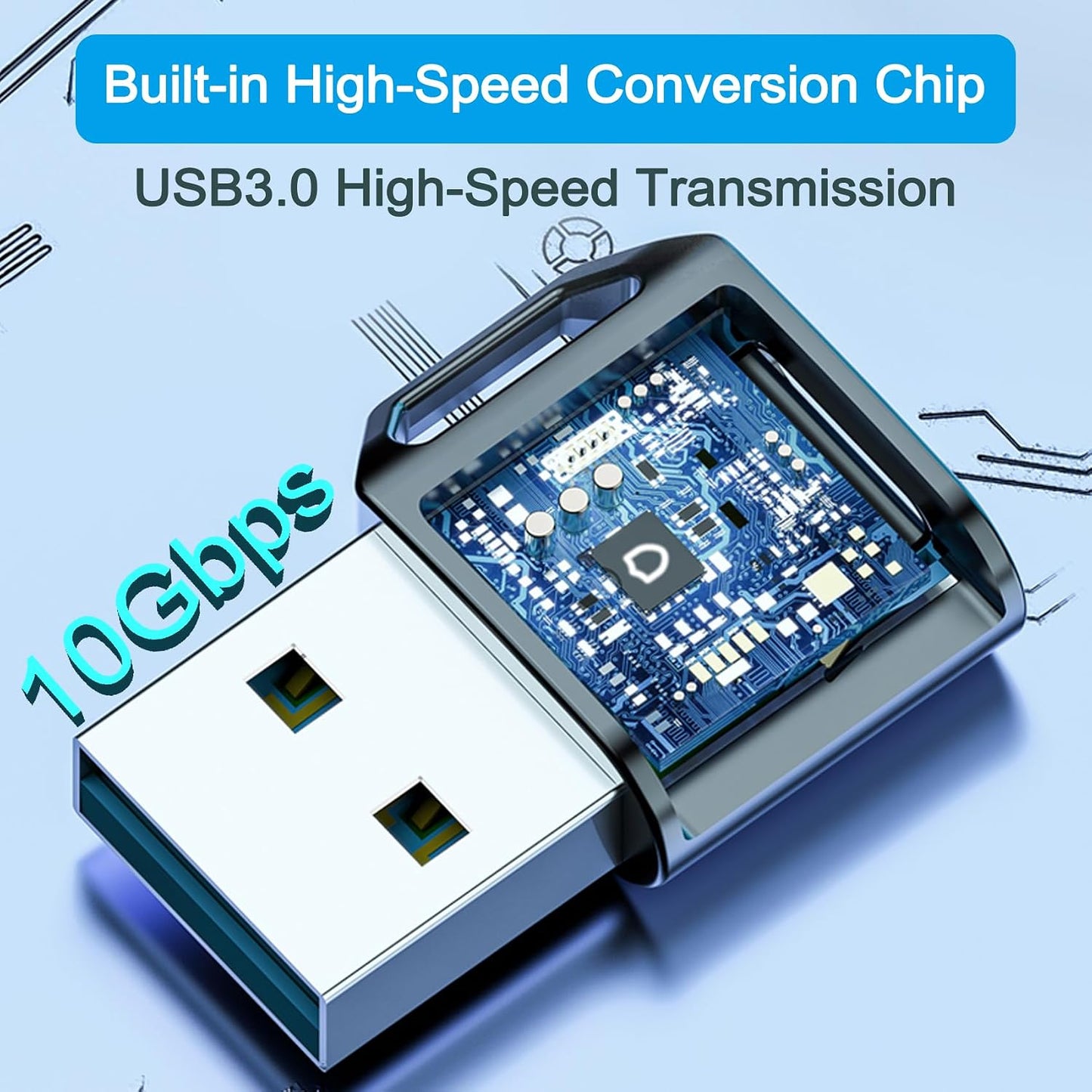 HATMINI 3.1 USB to USB C Adapter USB A to C Adapter Fast Transfer, Zinc Alloy USB to USB C Adapter for MacBook, Ipad