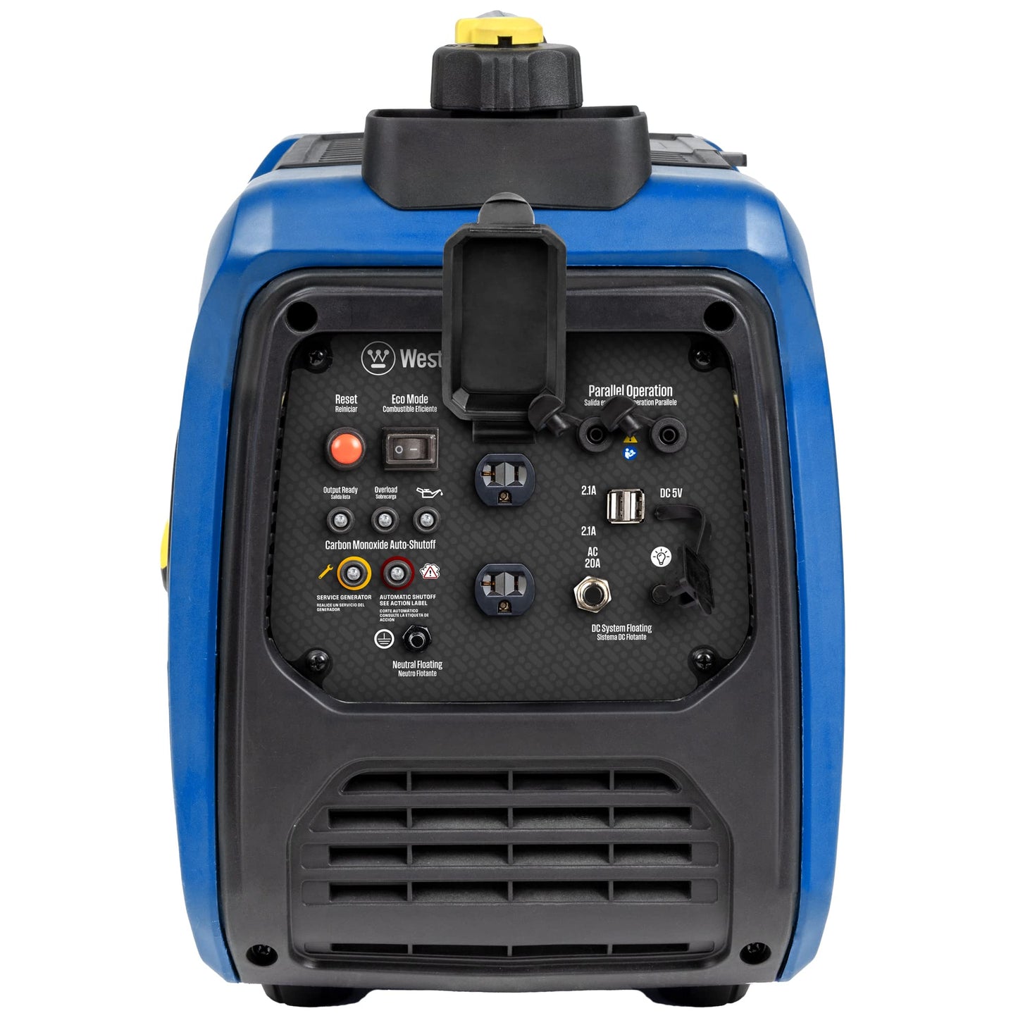 Westinghouse 1500 Peak Watt Super Quiet & Lightweight Portable Inverter Generator, Gas Powered, CO Sensor, Parallel Capable, Long Run Time,Blue