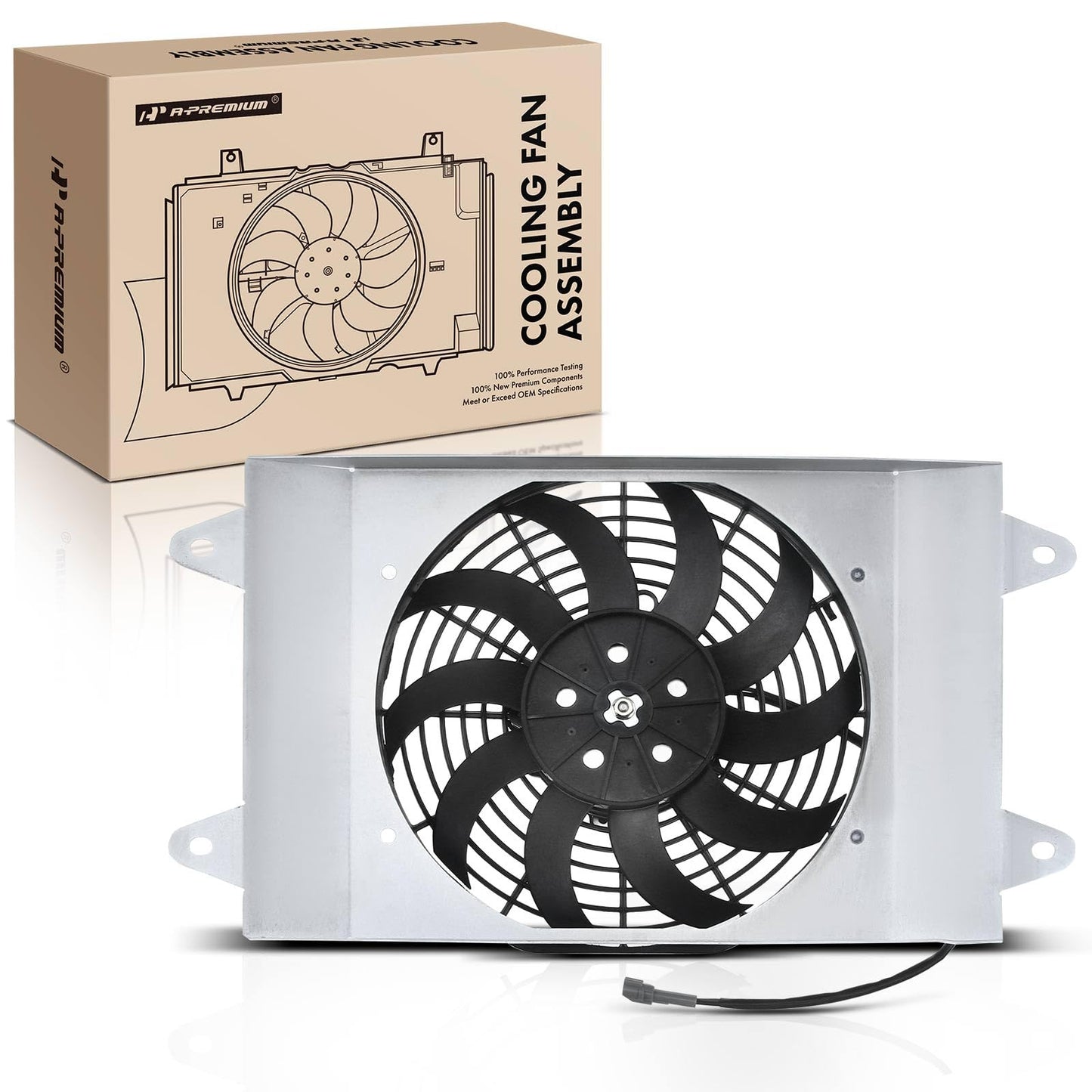 A-Premium Engine Radiator Cooling Fan Assembly Compatible with Select Yamaha Models - Viking 700 2014-2020, Viking VI 2015-2019 - Replace# 1XDE24050000