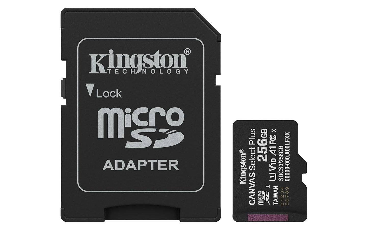 Kingston 256GB 150MB/s 10, U1, V10, A1 SDCS3/256GB Canvas Select Plus microSD Card | Up to | Class UHS-I, |