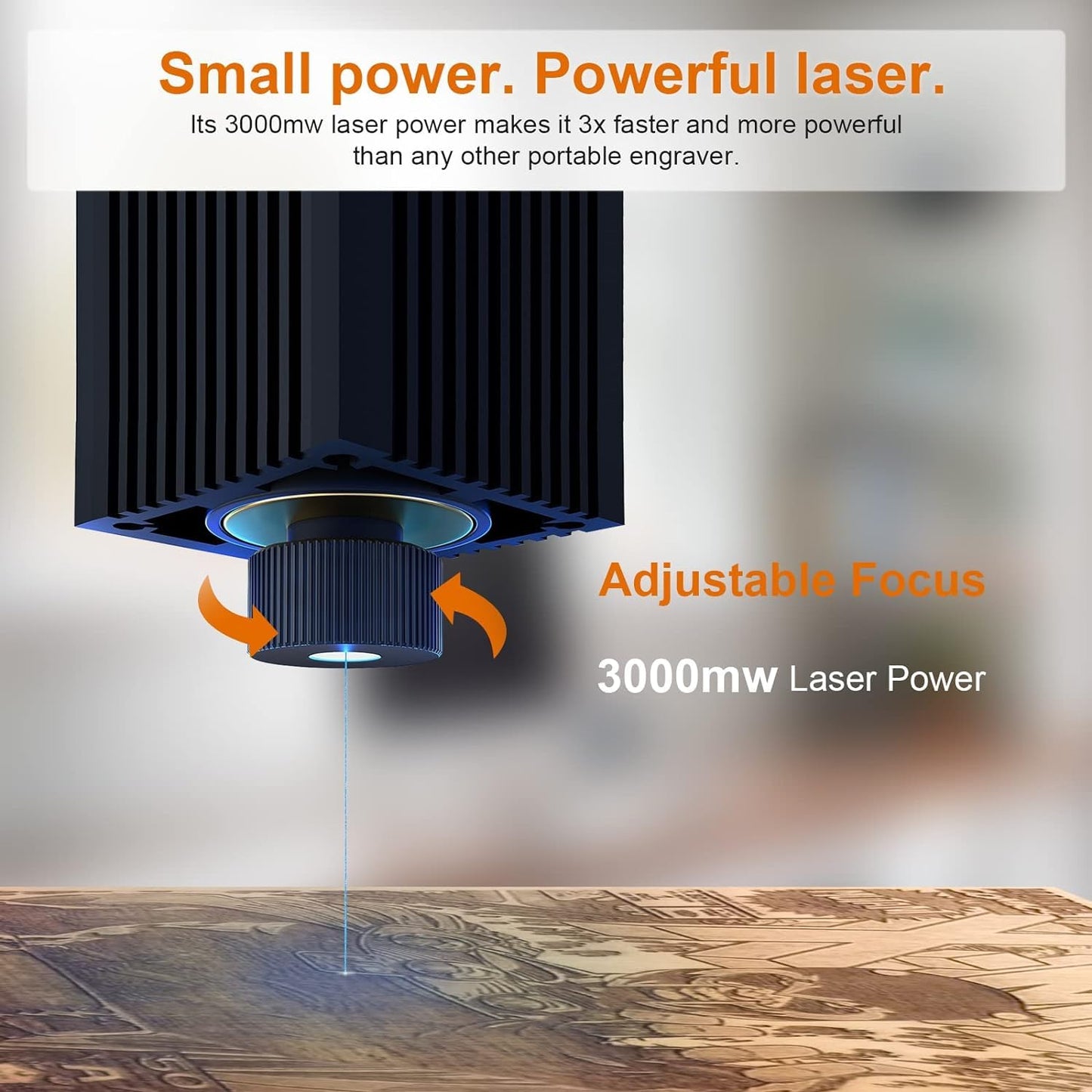 Laser Engraver WAINLUX K6 Pro, 3000mW Laser Engraving Machine, 0.05mm Accuracy, BT Connection Portable Mini Laser Cutter Engraver Tool for Wood Vinyl Leather Glass, DIY Art, Logo Design,Laser class4