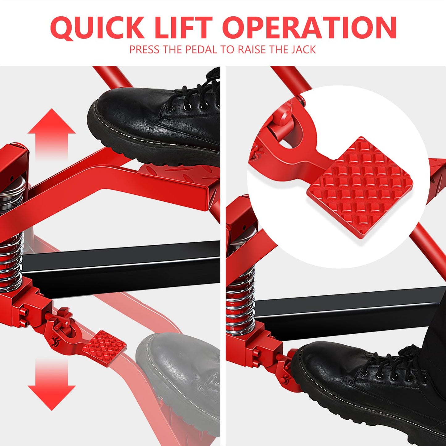 DNA Motoring Hydraulic Transmission Jack - 1 Ton 2204 lbs Capacity High Lift Telescoping Floor Jack Stand,33.2"-69.6" Lifting Range,TOOLS-00319