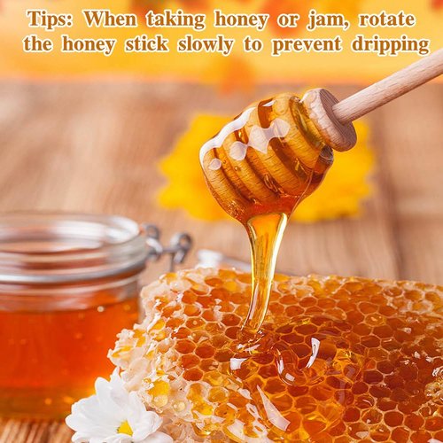 600 Pcs Mini Honey Sticks, 3 Inch Wooden Honey Dipper, Small Honeycomb Sticks, Honeys Stirrers for Honey Jar as Wedding Party Favors, Wooden Gifts