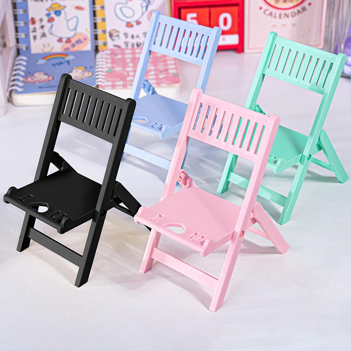 BOGEEL Foldable Chair Phone Stand Portable Holder and Adjustable Phone Stand for Smartphones,Plastic