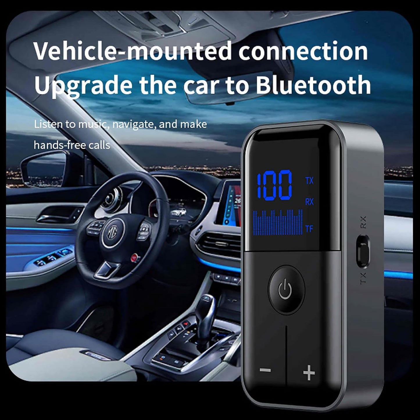 ZEZEFUFU 5.4 MP3 3.5mm Bluetooth Transmitter Receiver Adapter Wireless Audio Adapter Player Aux