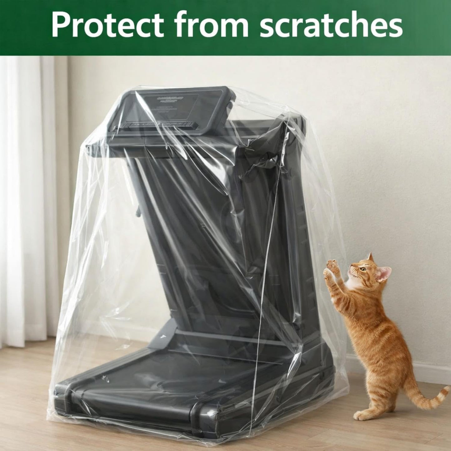 Hungdao 3 Pack Plastic Folding Treadmill Cover, Exercise Equipment Protector, Waterproof and Dustproof for 43 L x 38 W x 50 H Most Folding Treadmills
