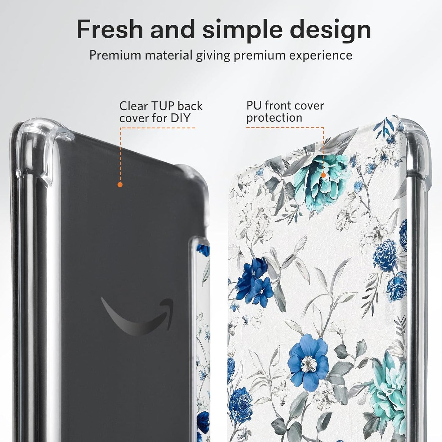 CoBak 6 Inch Case for e-Reader, Ultra Clear Soft Flexible TPU Back Cover Light Shell, with Auto Wake/Sleep, not