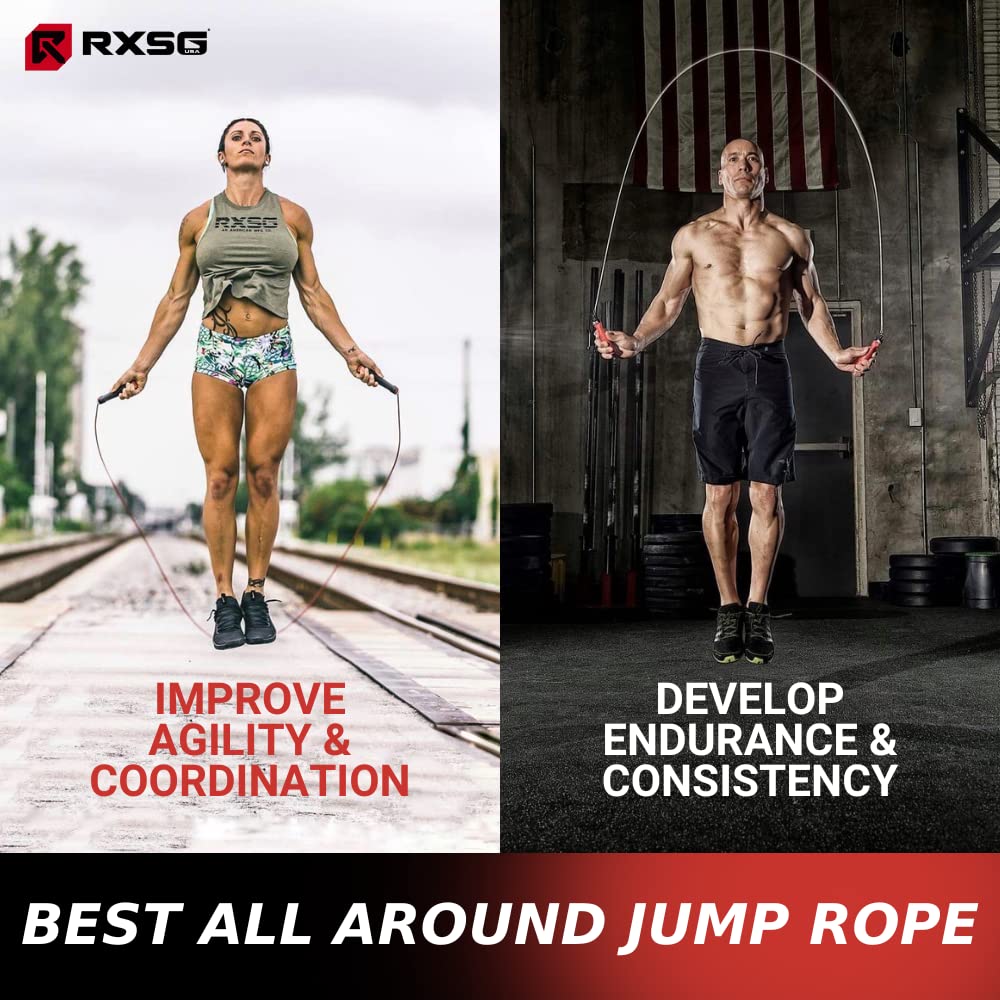 Rx Smart Gear Jump Rope - Black Ops Ergonomic Handles with Trans Black Cable Buff 3.4 8'6"| Jump Smart Weighted Speed Rope for Sports & Fitness, MMA, HIIT, Cardio & Functional Workout