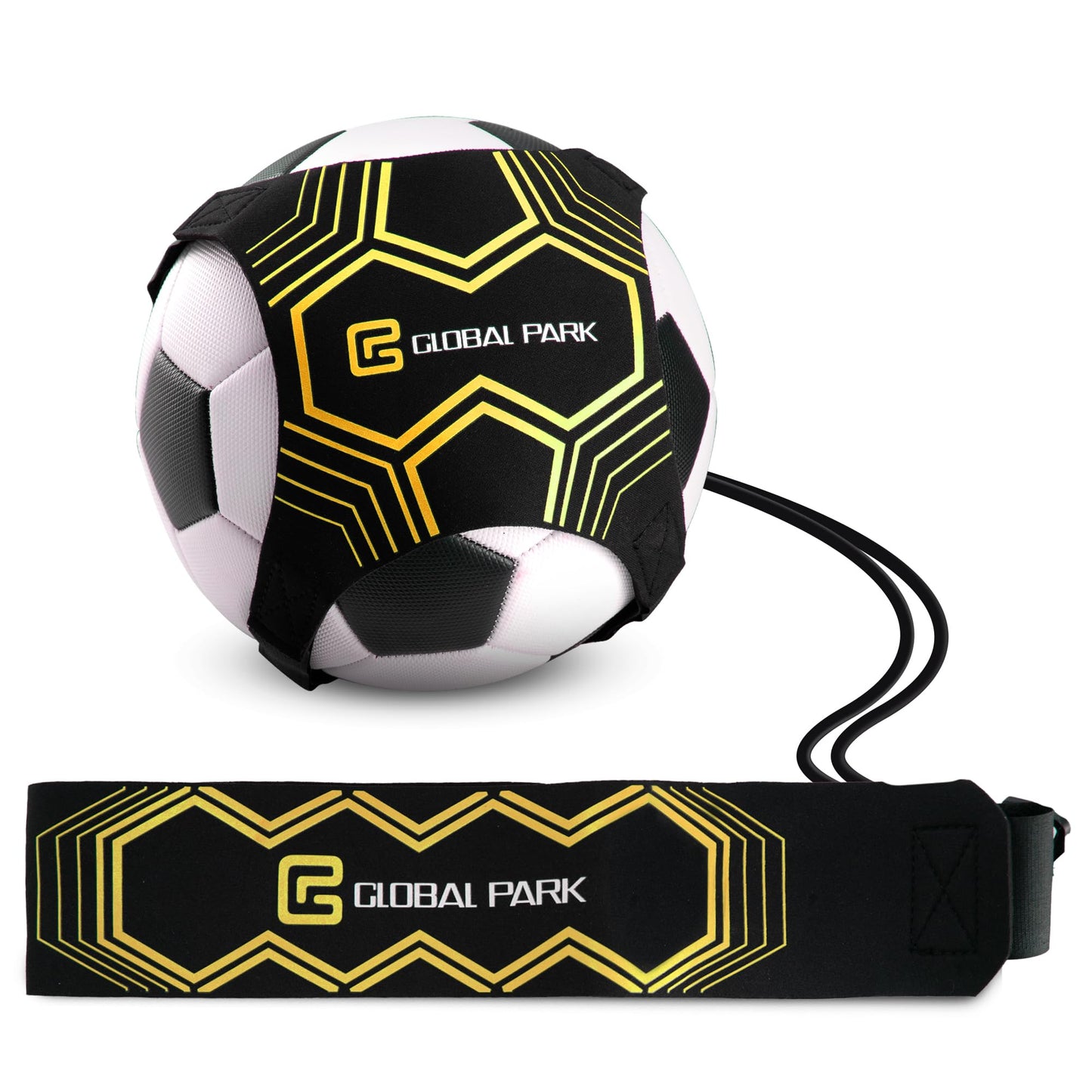 Soccer Trainer Adjustable Waist Belt - Football Training Equipment Aid for Ball Control, Passing & Shooting, Kick Throw Trainer Solo Practice Volleyball, Rugby for Kids Adults at Home (Black)