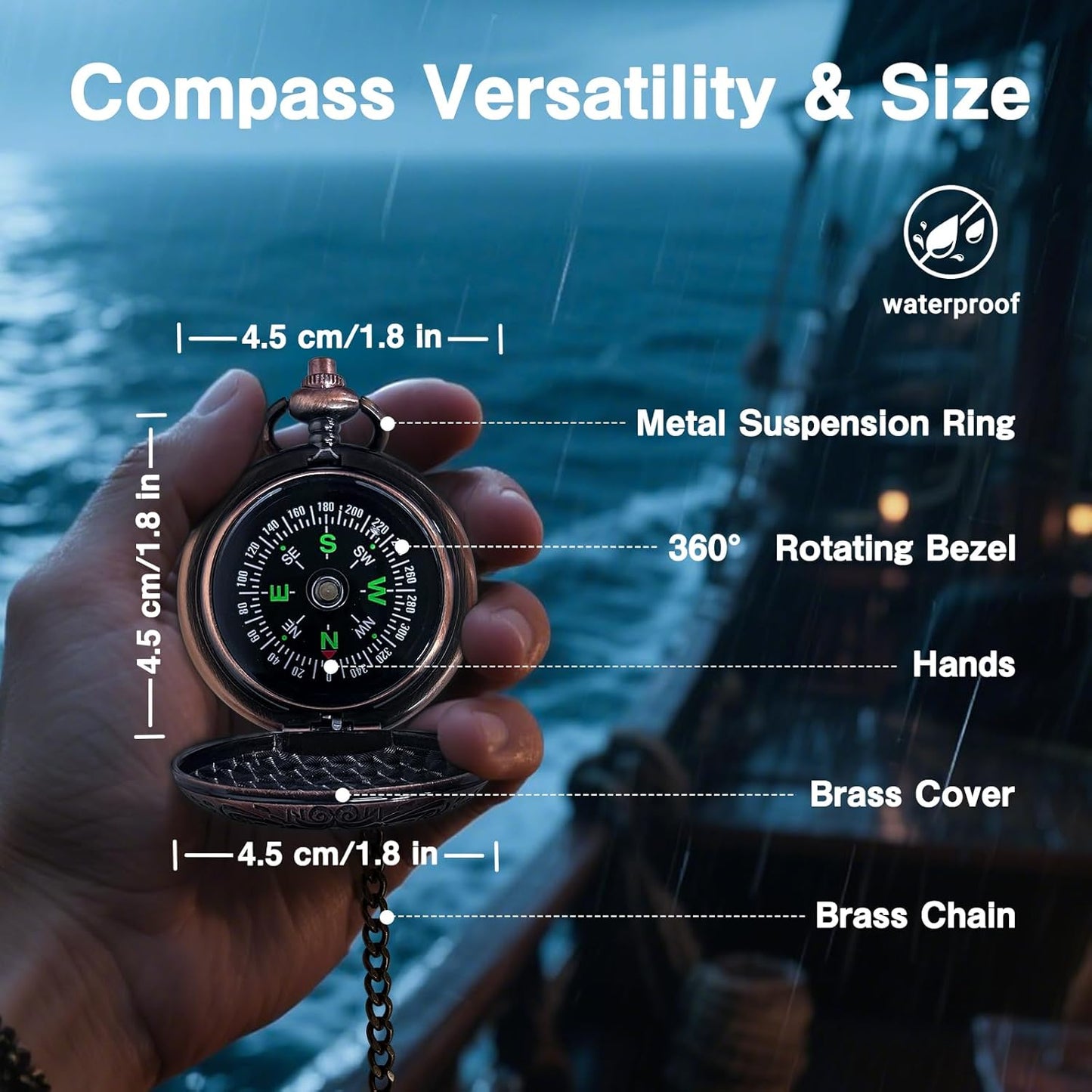 Laupha 25x30 Retro Pirate Telescope Spyglass Portable Collapsible Handheld Telescope Zoom Vintage Monocular Classical