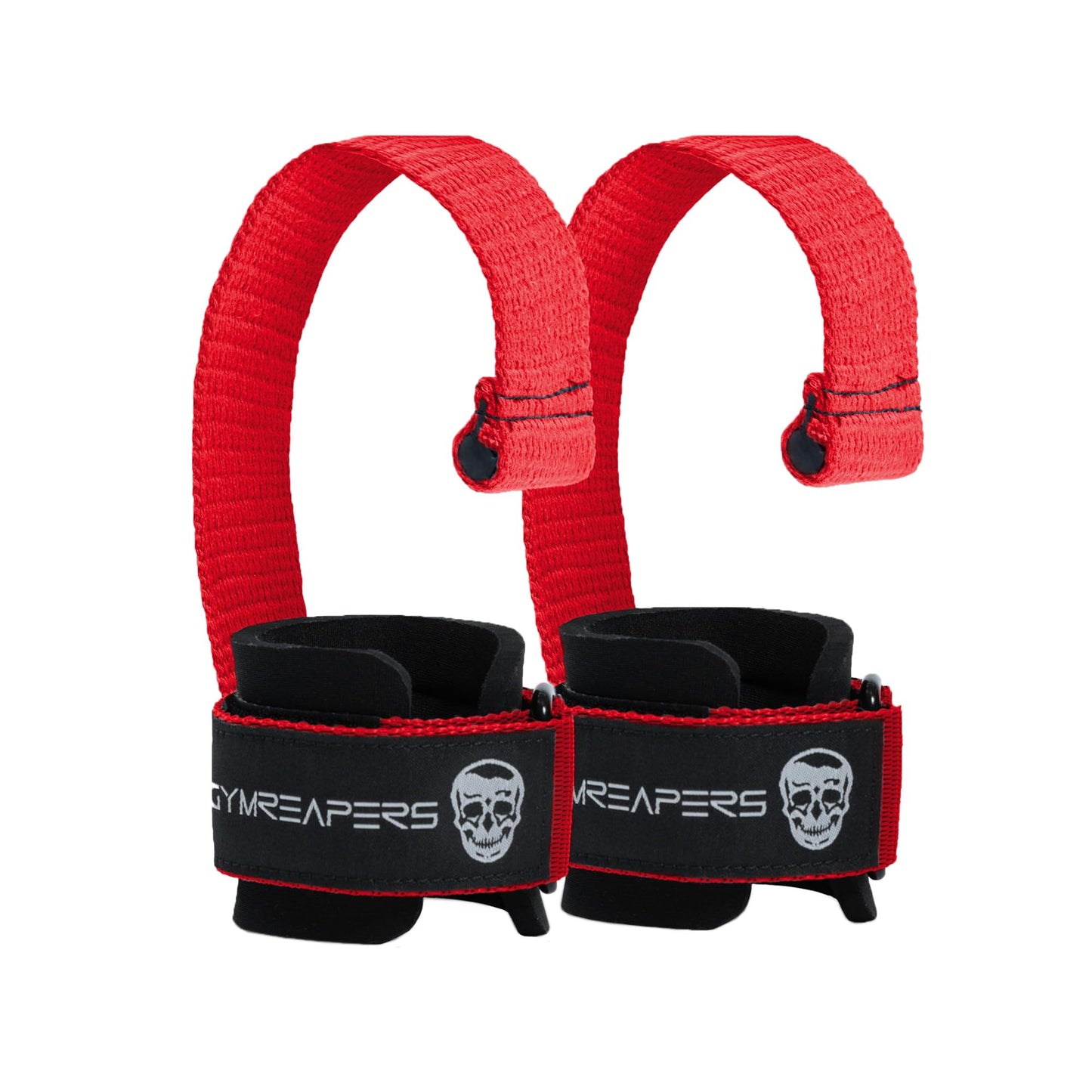 Gymreapers Weight Lifting Straps With Dowel - Wrist Straps for Weightlifting - Workout Deadlift Wrist Weights - Reinforced Stitching & Padded Fit Gym Accessories for Strength & Gym Hand Grip (Red)