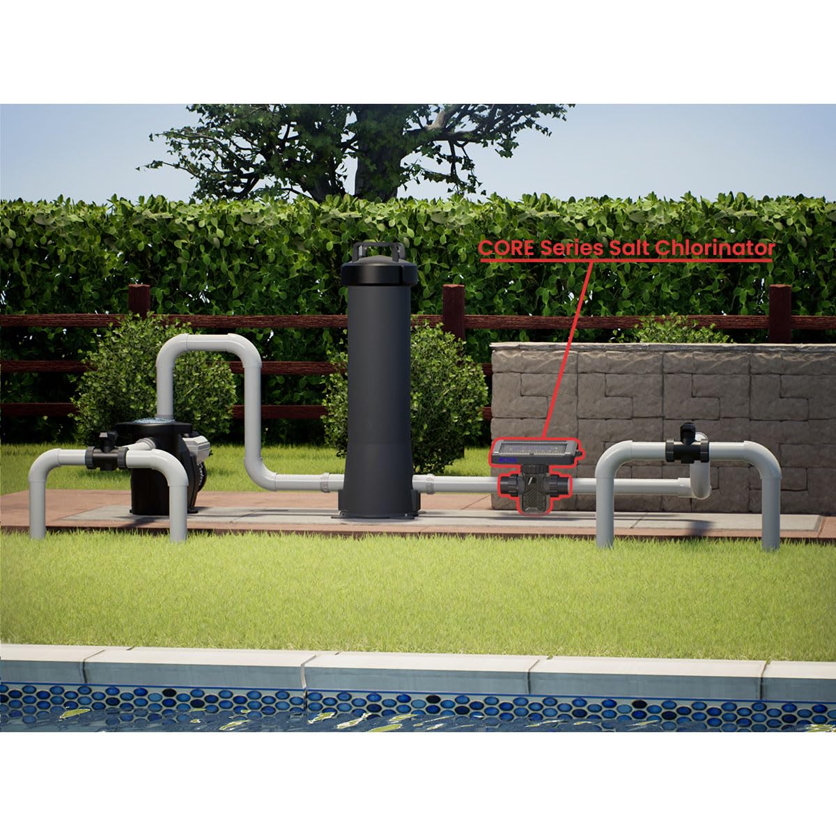 CircuPool CORE35 Salt Chlorinator System | 8 Year Manufacturer Warranty | No DIY Install Penalty | USA Titanium | 1.4 lb CL Output | Electronic Chlorine Generator for Pools up to 35,000 Gallons