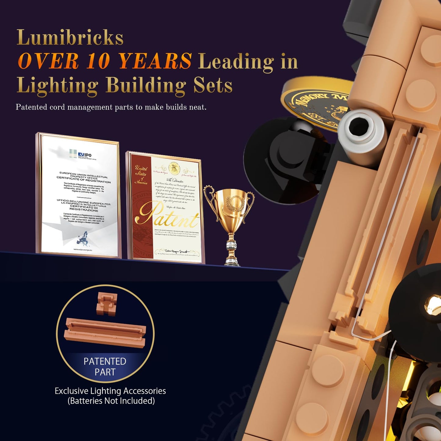 Lumibricks Steampunk Memory Magic Shop Lighting Building-Bricks Set, 2056 Pcs Modular Building from Chrono Custodians Collection Display Set for Adults and Steampunk Lovers