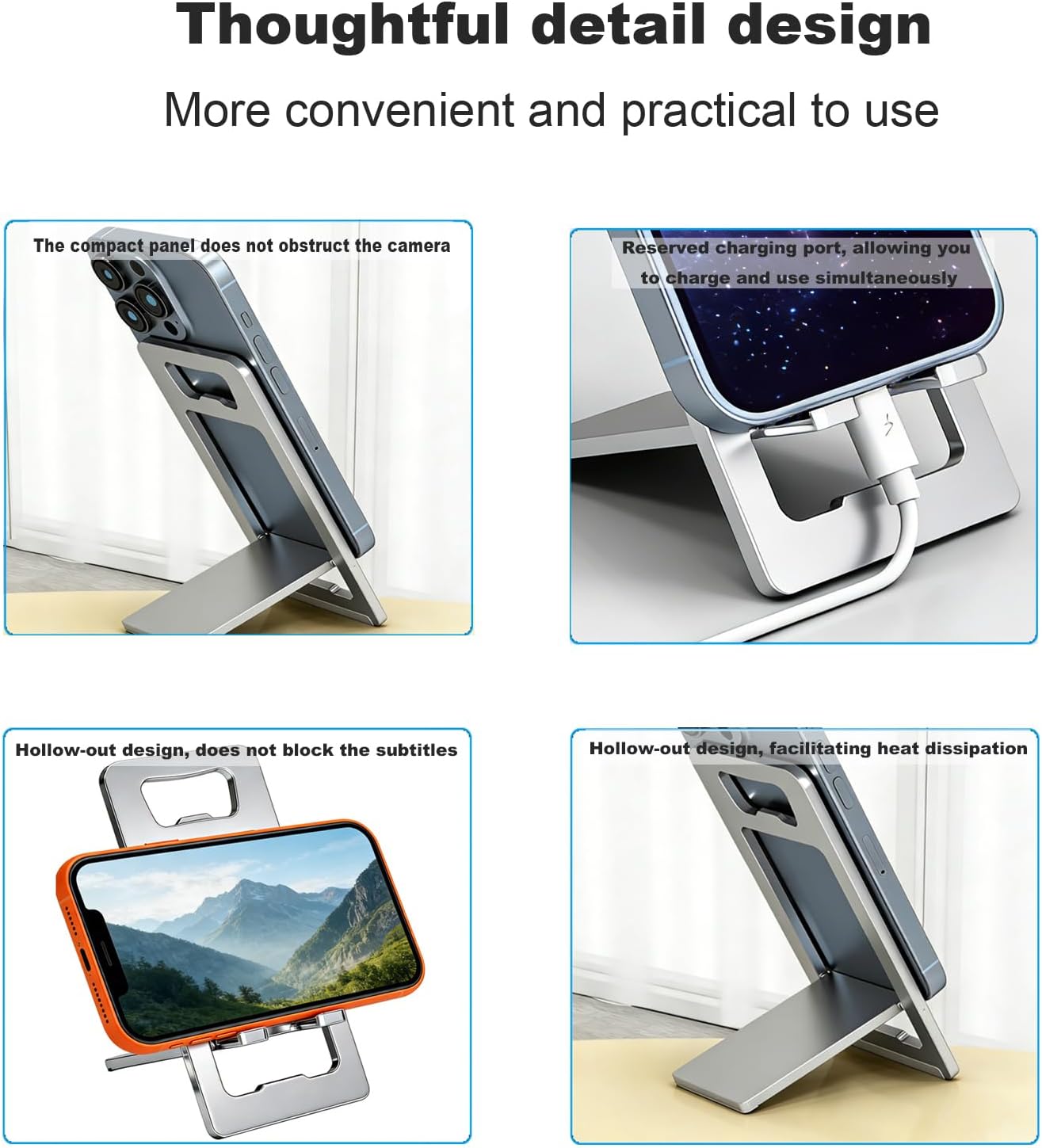 CEFOJQAO 2-Pack, 17 16 15 14 13 12 11, S26/25/23, Foldable Cell Phone Stand for Desk Portable Cell Phone Folding Stand