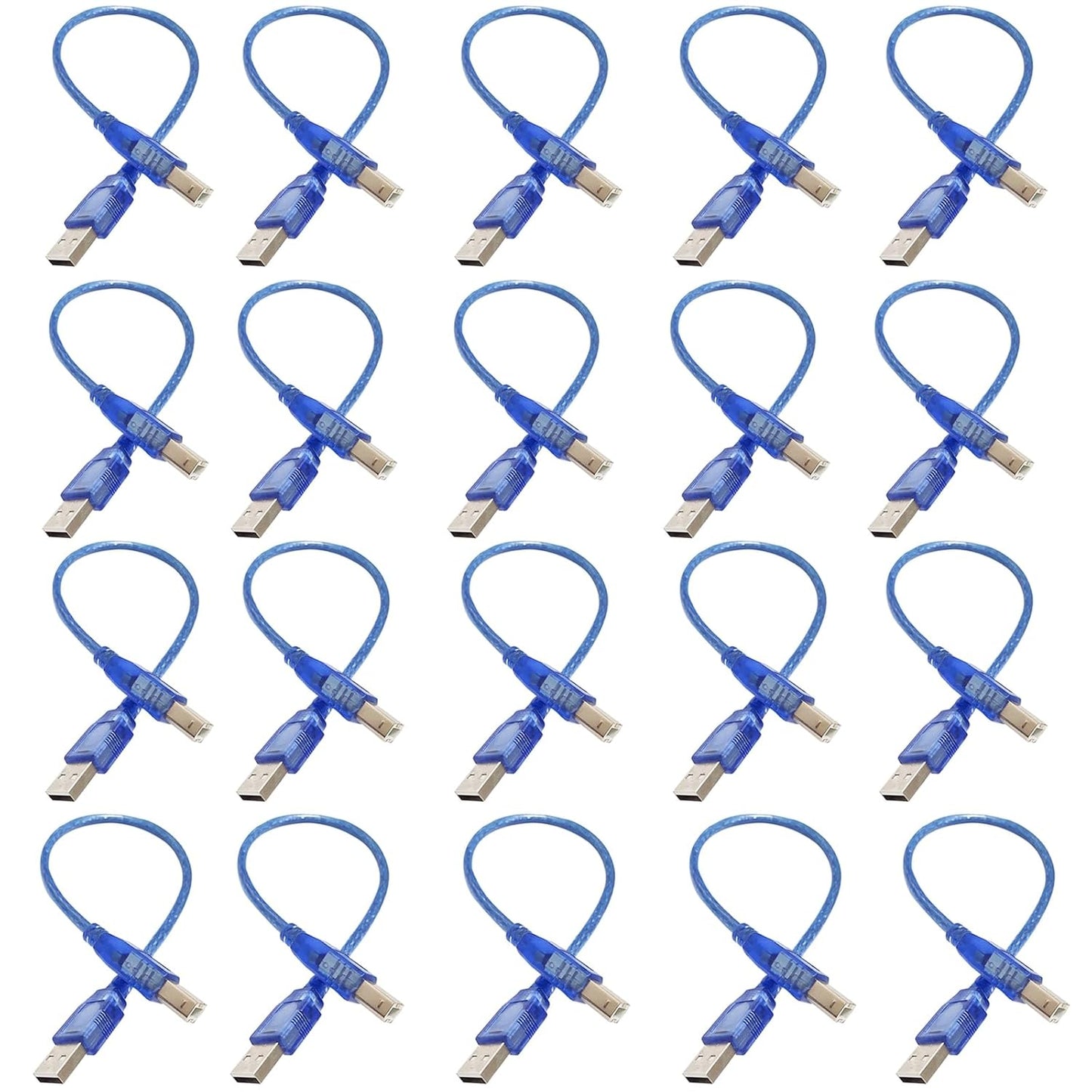 2.0 (20Pcs 11.81IN) SmaringRobot USB A to USB B Cable Wire, USB Cable Connectors, Printer Cables Wire for Connecting