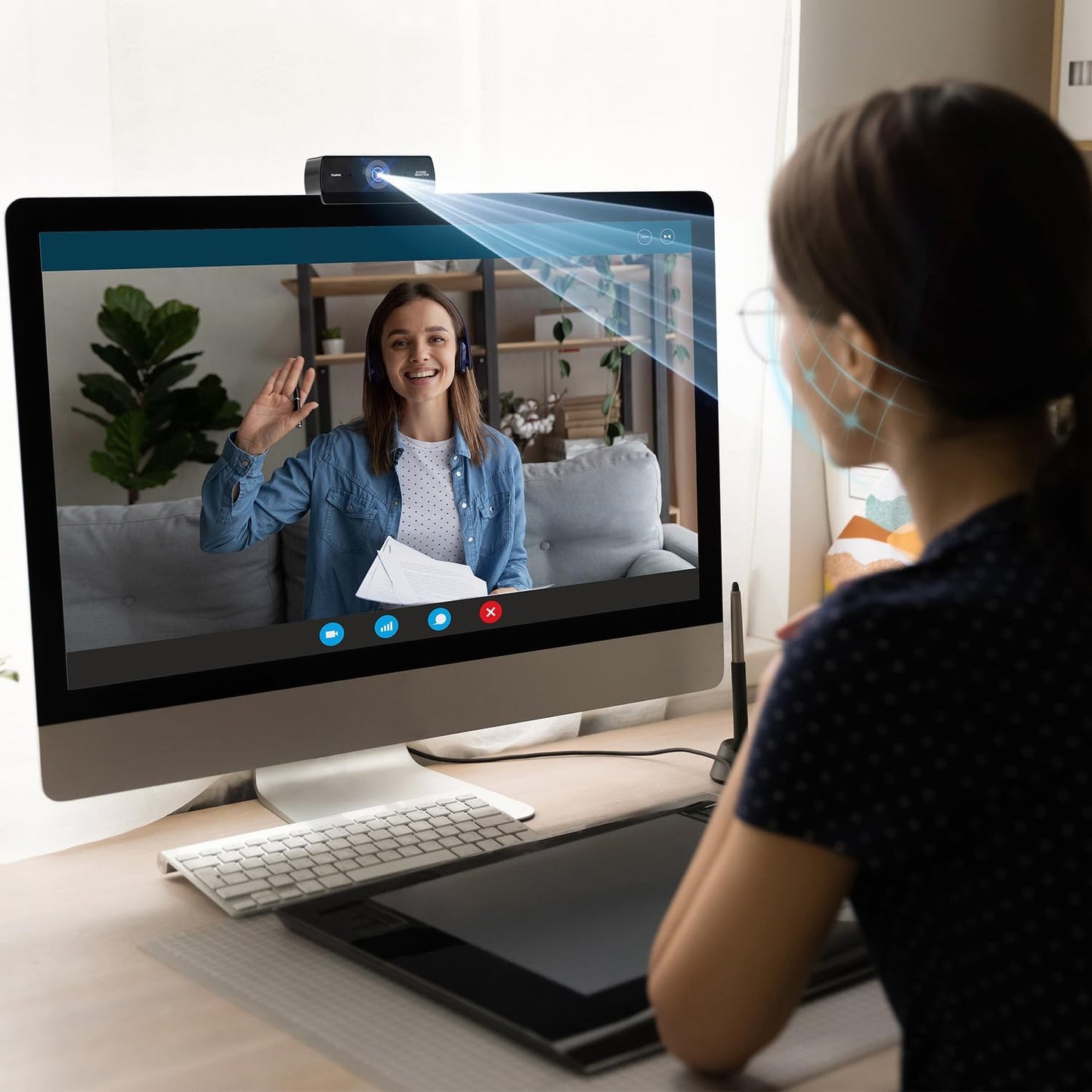 Xweiryn 1080P Webcam for PC, HD USB Plug-and-Play Computer Web Camera, High Definition Webcam for Desktop Laptop, Ideal
