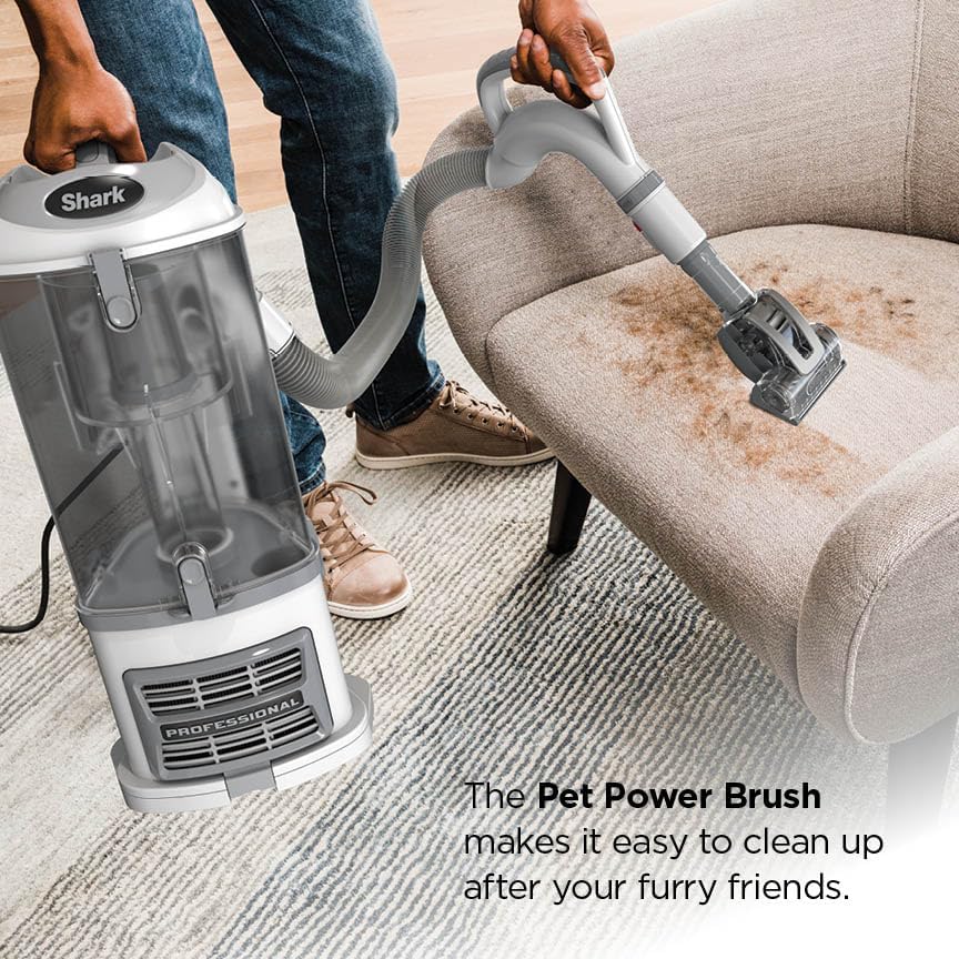 Shark Navigator Lift-Away Upright Vacuum Cleaner - Pet Hair HEPA Filter | Swivel Steering | White/Silver | NV356E