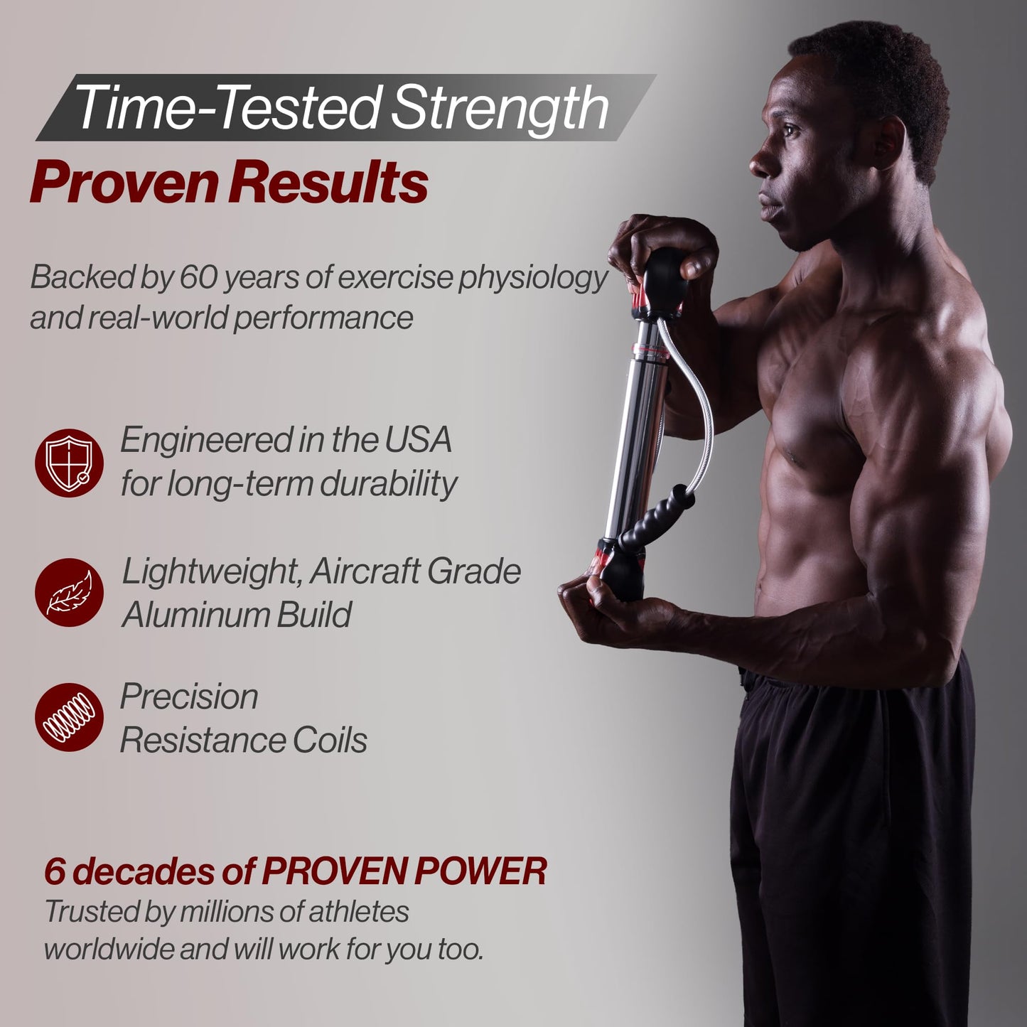 Bullworker Steel Bow 20" - Portable Home Gym Equipment & Isometric Exercise Equipment for Arms, Chest, Back, Shoulders, Core, Biceps, Triceps, Abs - Strength Training Equipment