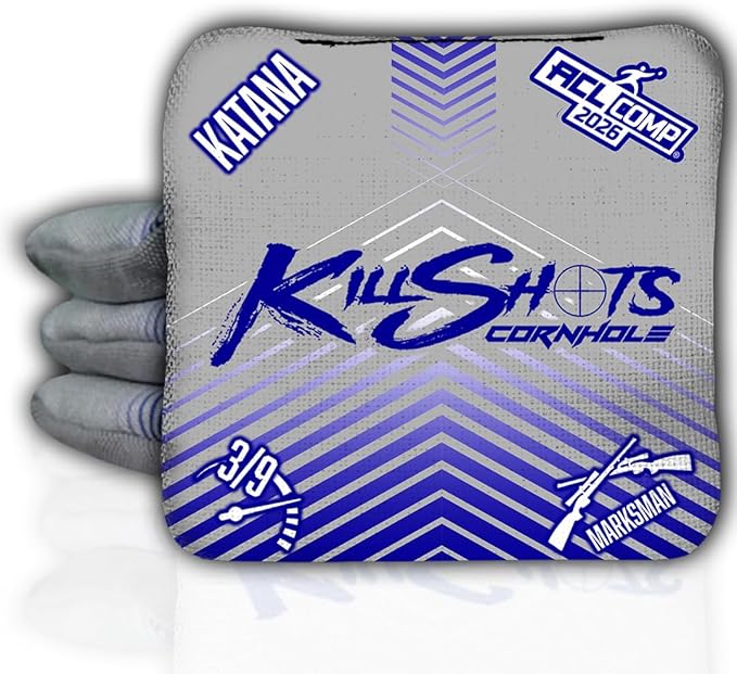 Killshots Cornhole | Katana Series | Limited Edition | ACL Certified Cornhole Bags | Premium Quality | Dual-Speed | Durable & Weather Resistant | Set of 4 Bags