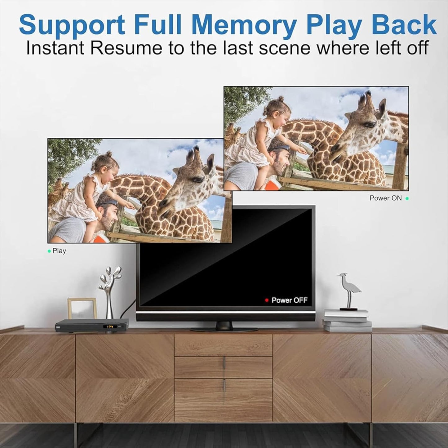 MAITE HDMI DVD Players for TV, All Region Free DVD Player with HDMI&RCA Cable, Remote Control, Dual Microphone Ports