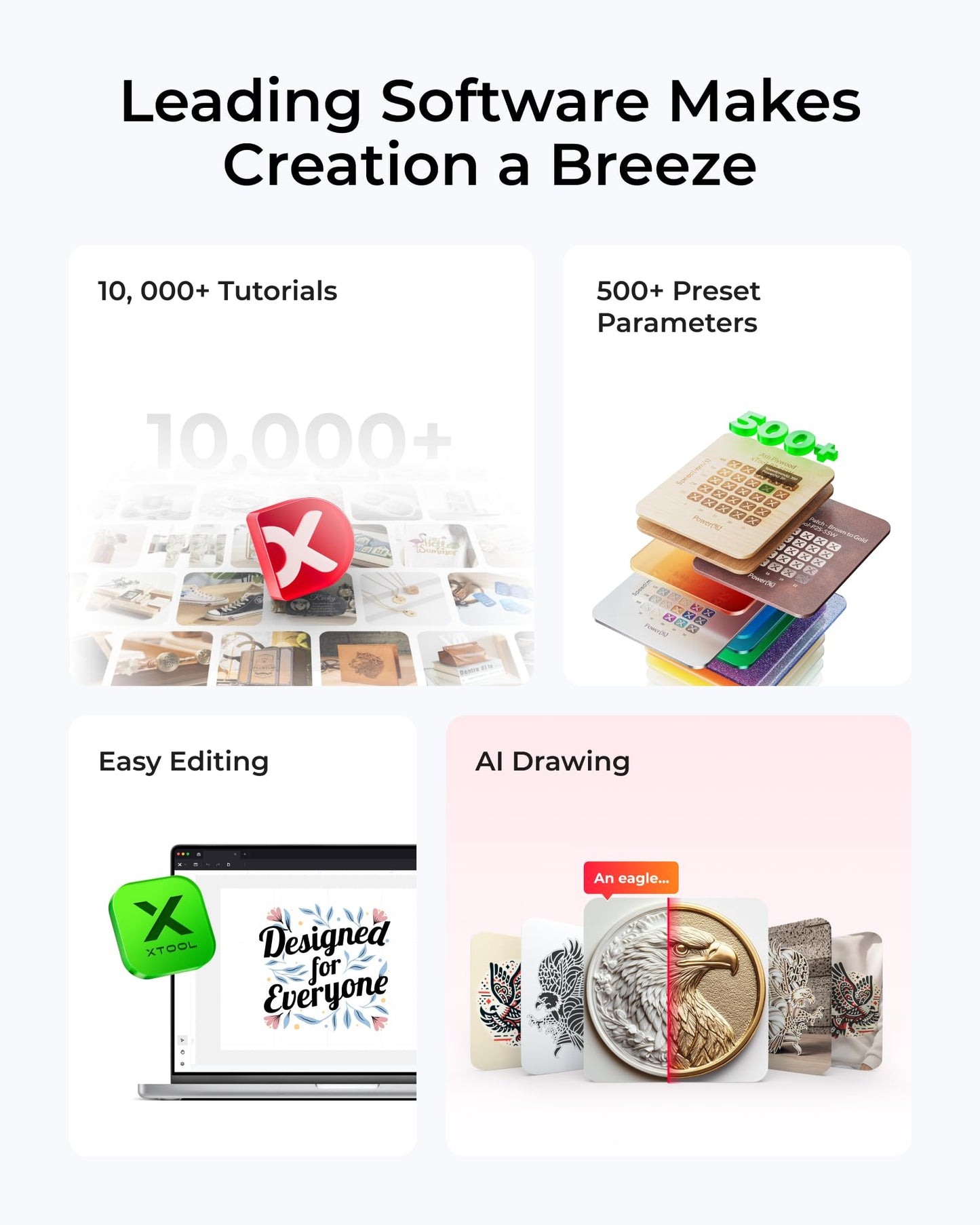 xTool M1 Ultra Laser Cutter and Engraver Machine, 4-in-1 Craft Machine with 10W Laser Engraver, Inkjet Printing, Blade Cutting, Pen Drawing, Easy to Use on 1000+ Materials - Basic Bundle