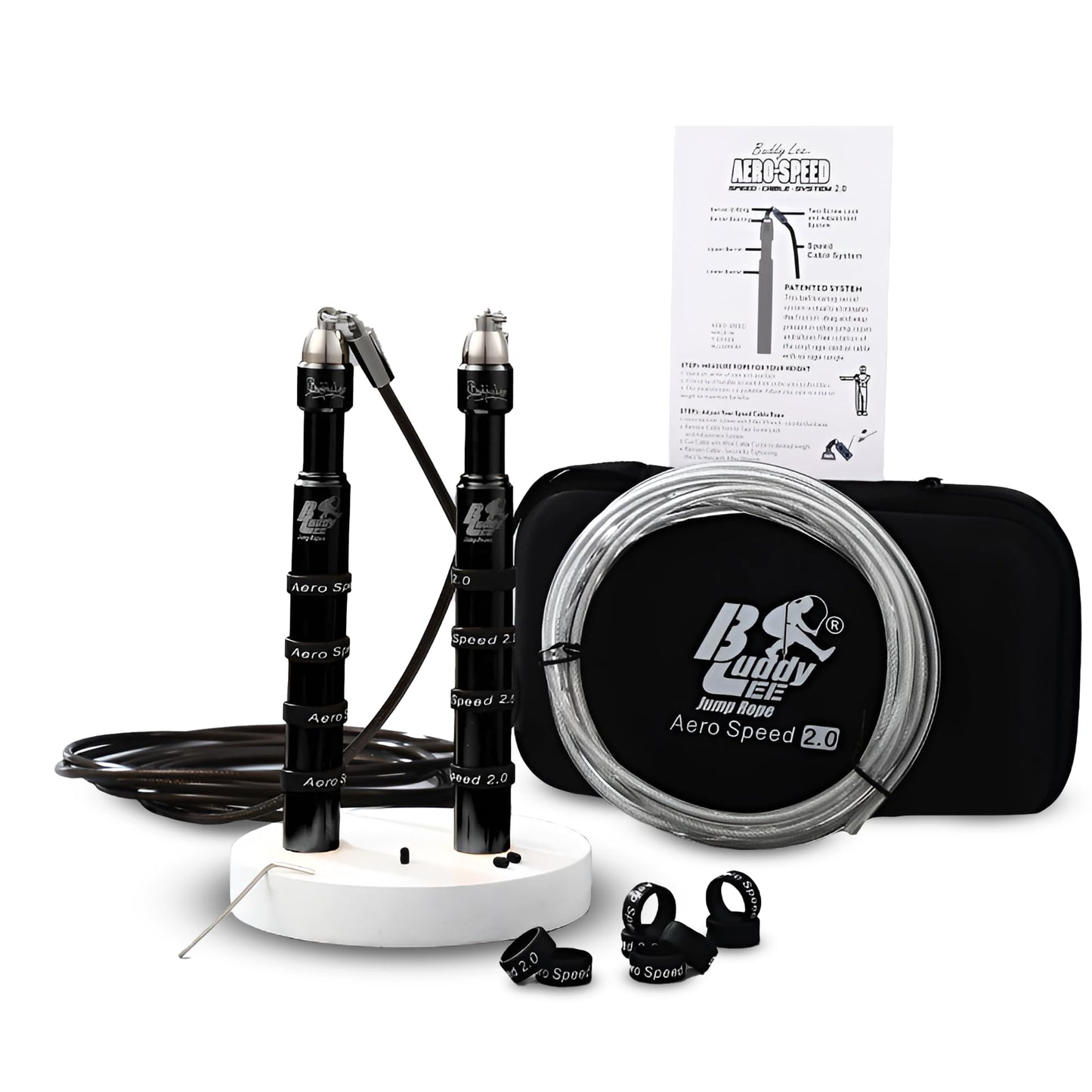 Buddy Lee Aero Speed Jump Rope 2.0 Upgraded Version with Sonic Rocket Speed Swivel Bearing | Tangle-Free & Adjustable Jump Rope for Men & Women - For Fitness, Double-Unders, and Cross-Training
