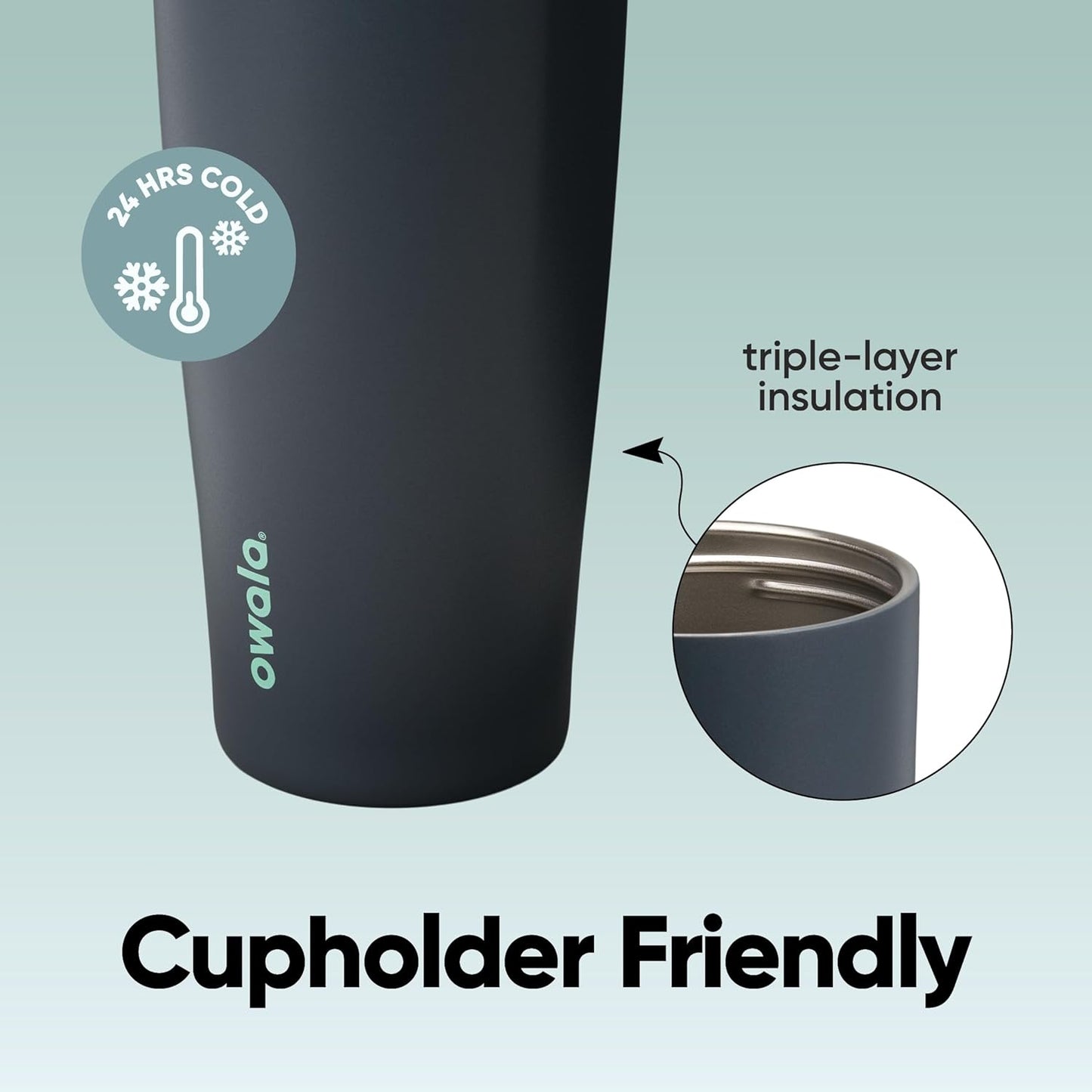 Owala FreeSip Sway Insulated Stainless Steel Water Bottle - 40oz, Two-Way Spout, BPA Free, Foggy Tide