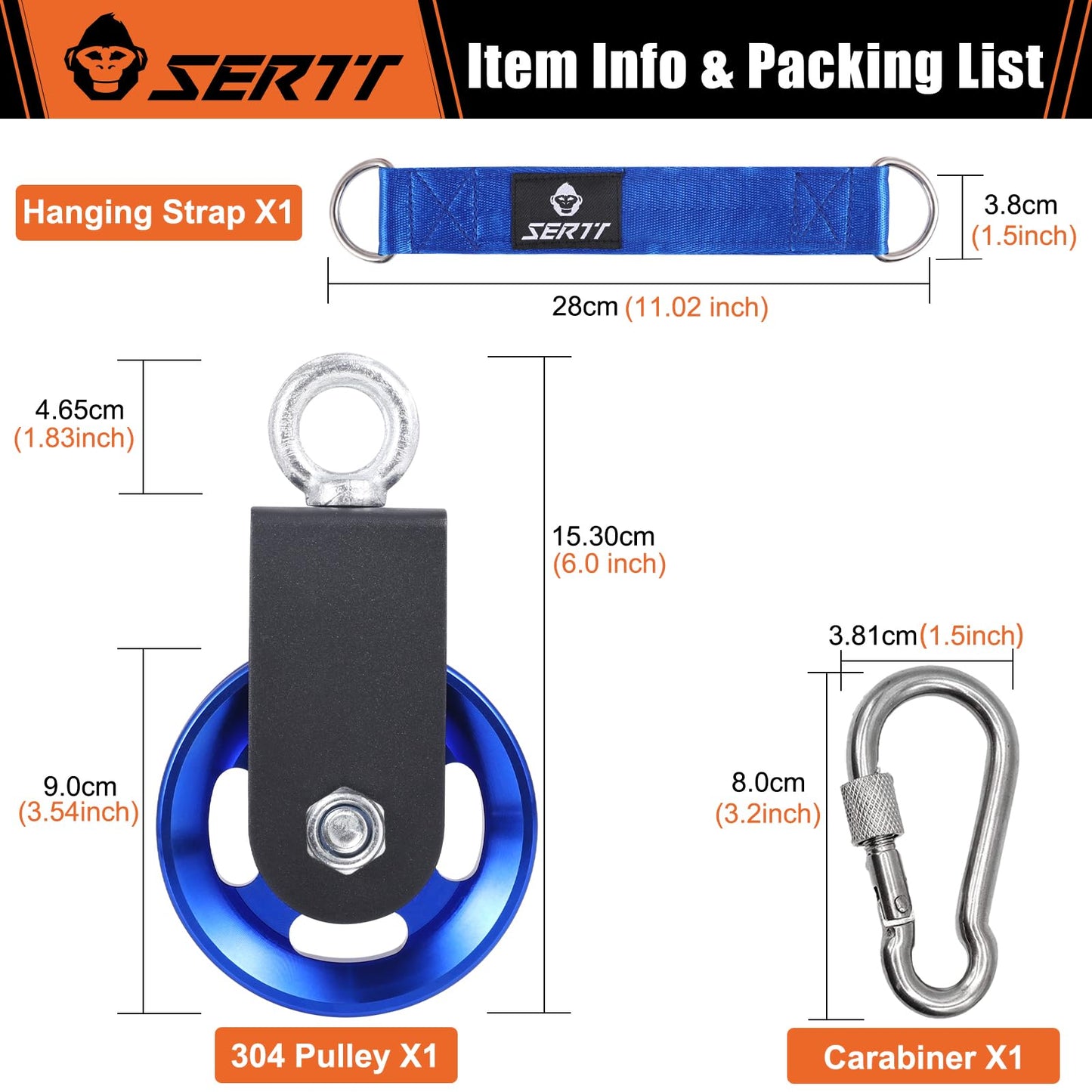 SERTT [1 Pack] Cable Pulley Wheel for Home Gym Pulley System, Upgraded 90mm Aluminium Alloy Gym Pulley for Maximum 660LBS Load