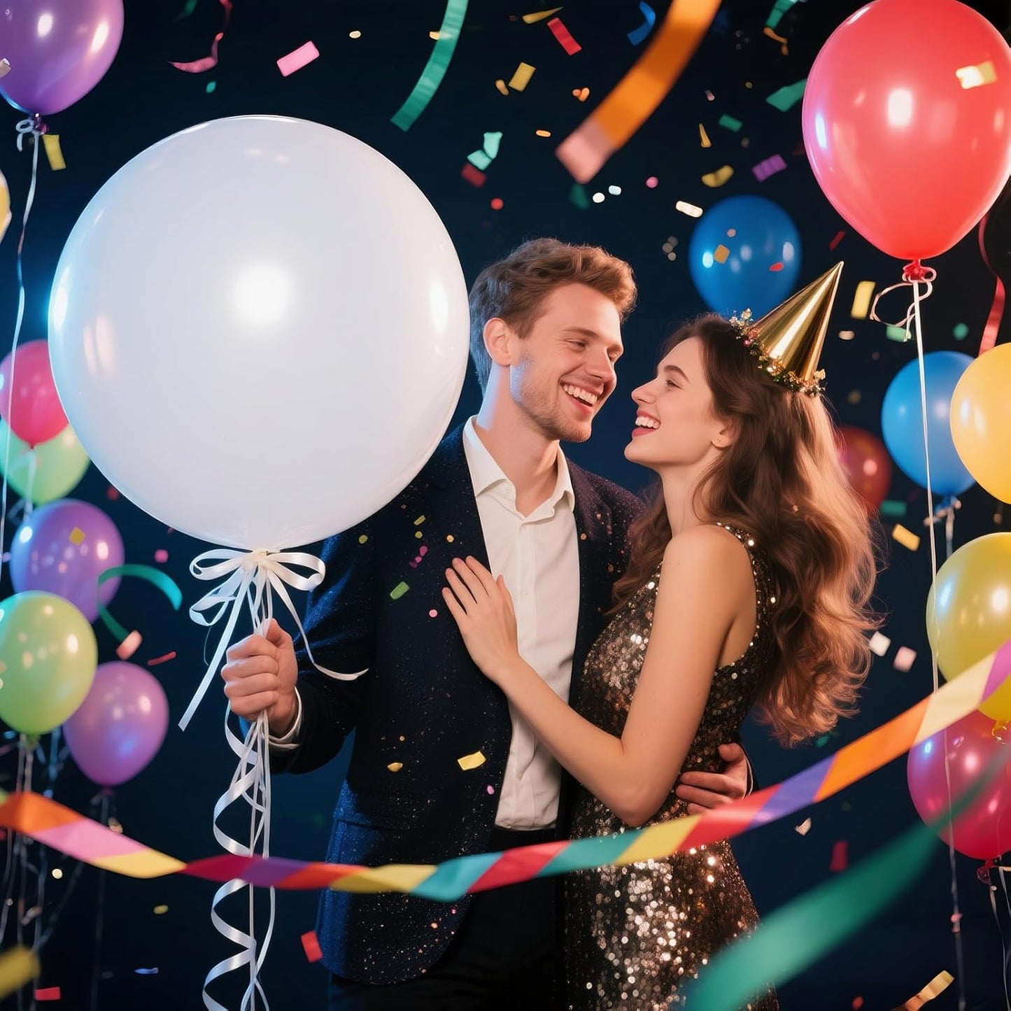 White Balloons 18 Inch - Large Latex Helium Balloons for Weddings, Birthdays & Baby Showers | 12 Pack
