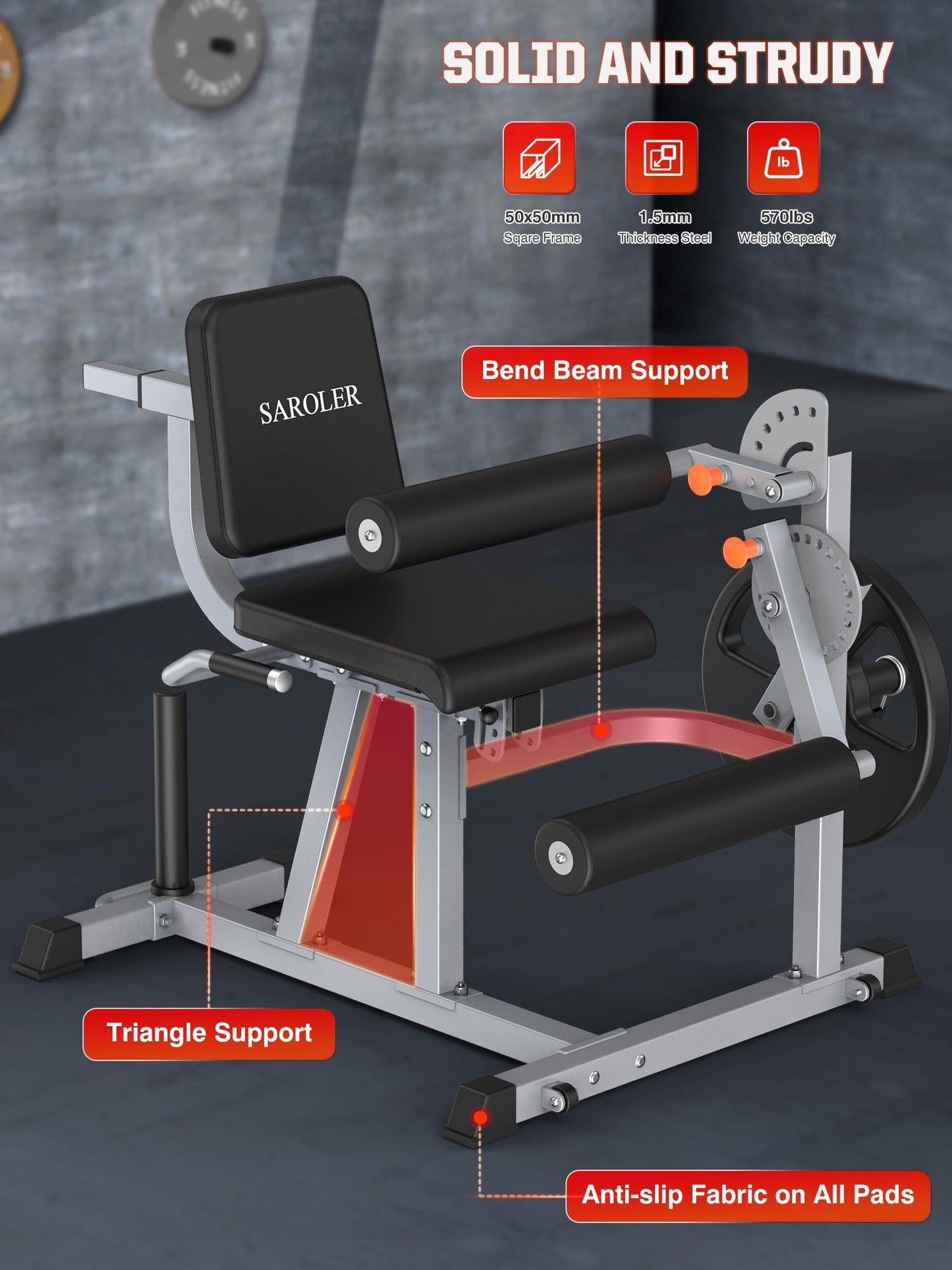 Leg Extension and Curl Machine, Lower Body Leg Press Machine,3-in-1 Home Gym Wrokout,Target Quadriceps and Hamstring Muscles